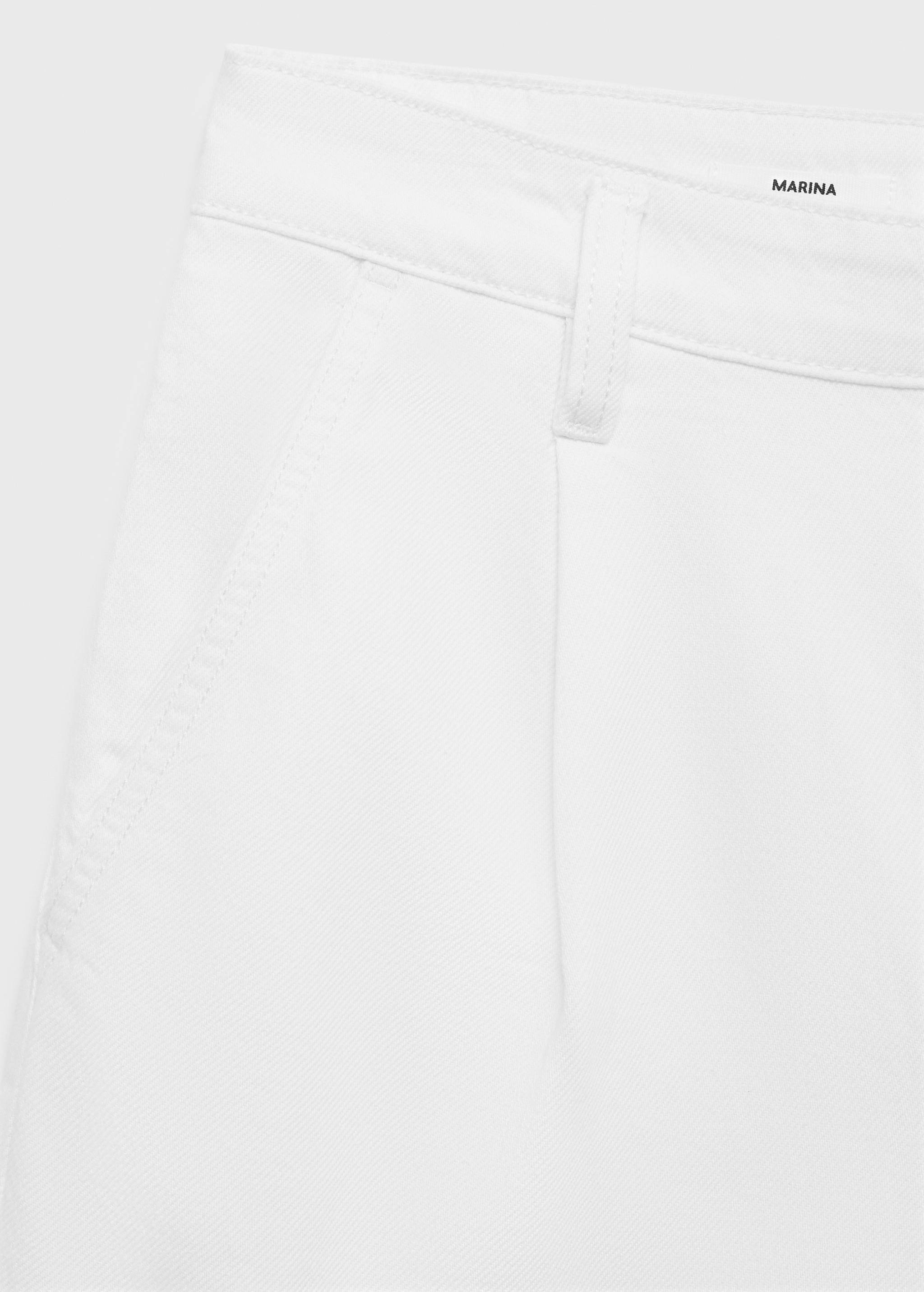 Mid-rise denim bermuda shorts with pleats - Details of the article 0