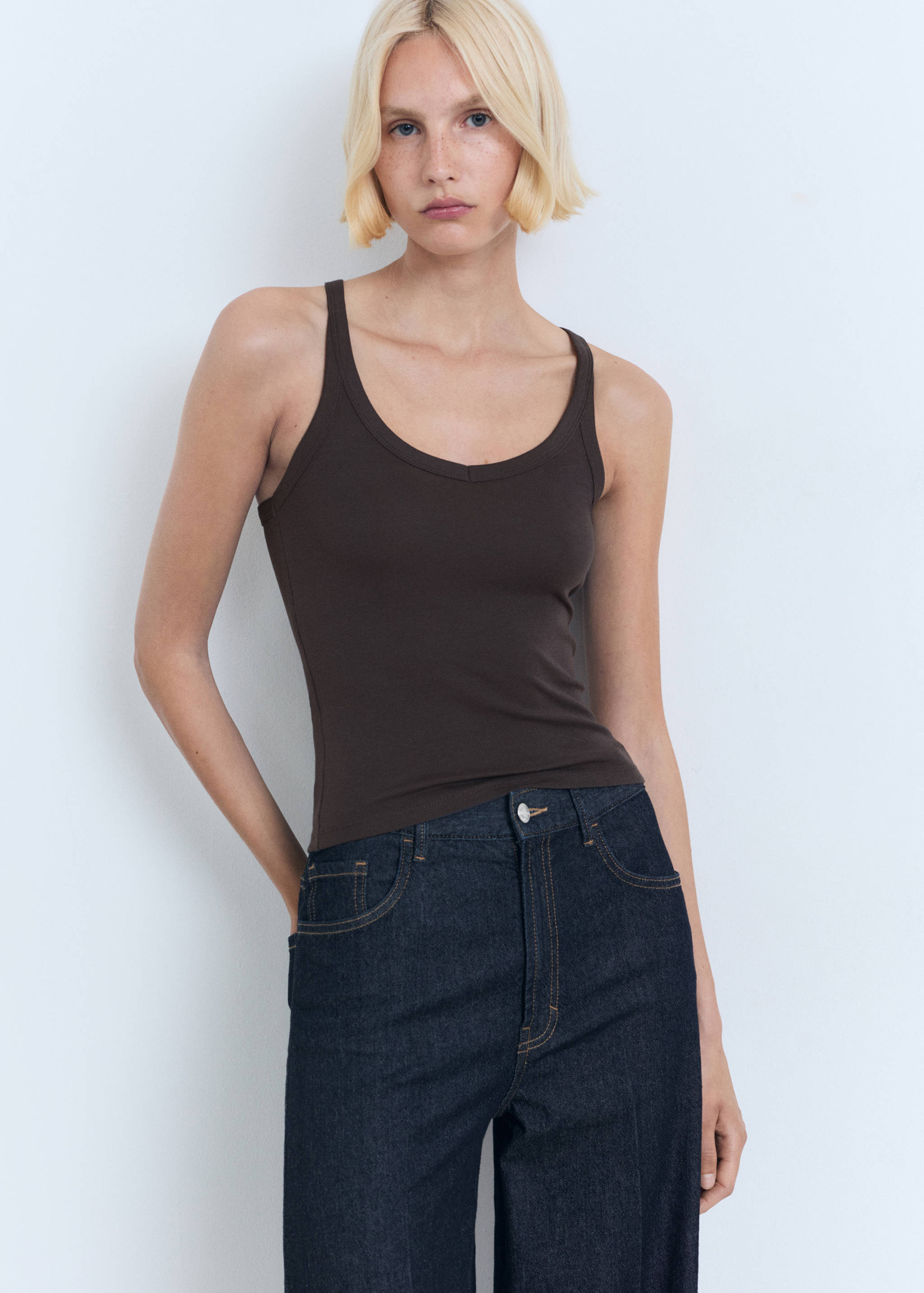 Top coton bretelles - Plan moyen