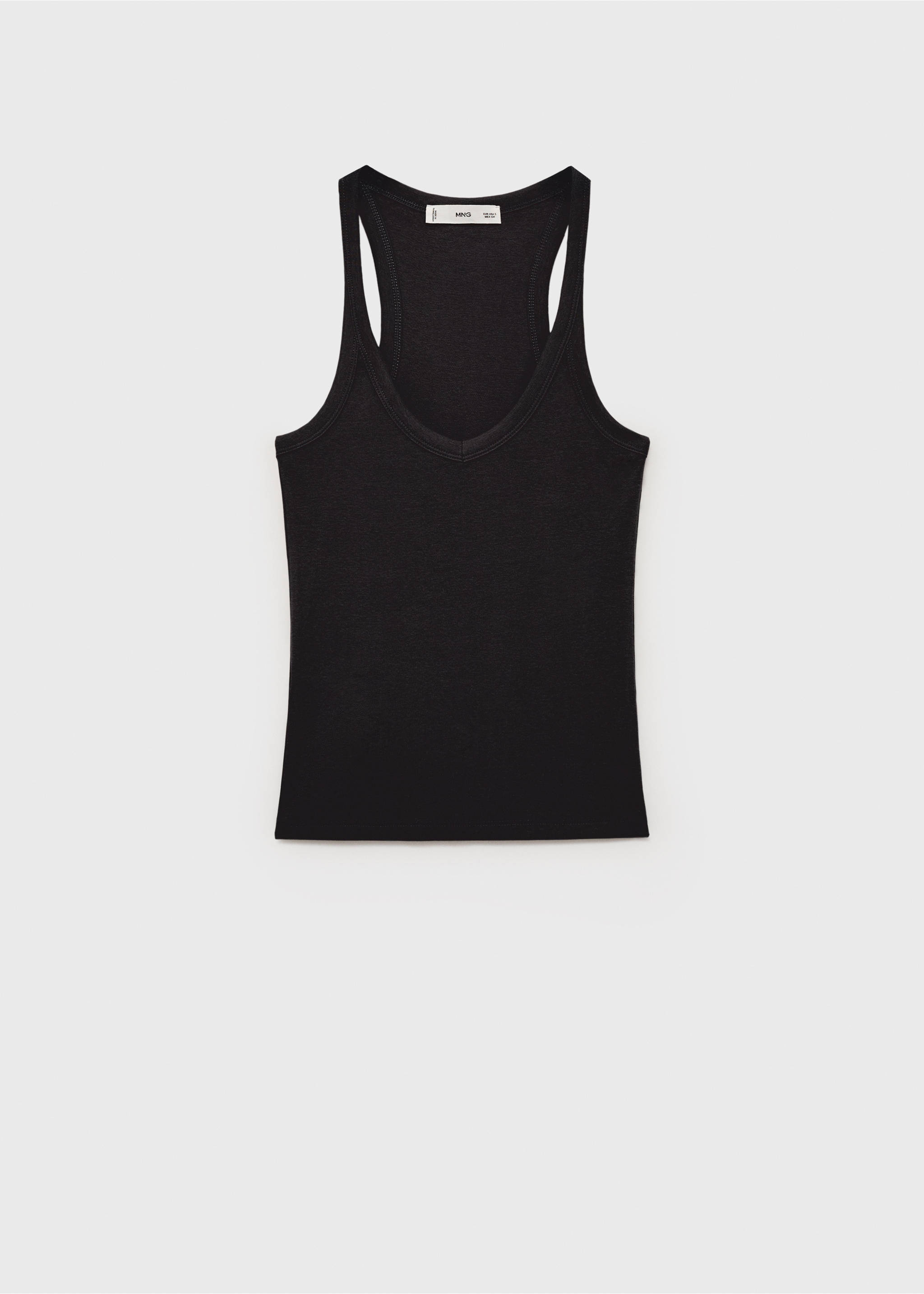 Cotton top with straps - Article without model, Charcoal. Ref: 17051191-00.