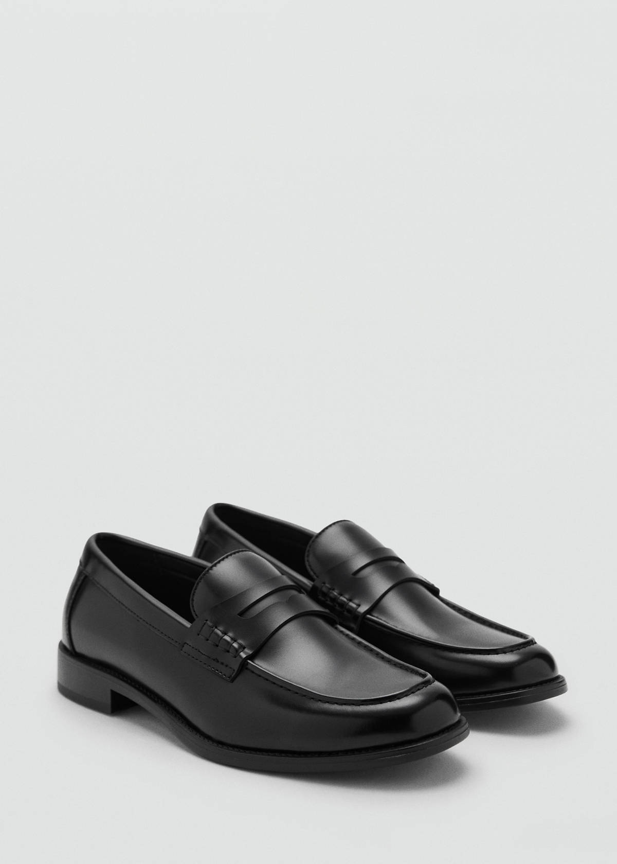 Nappa leather-effect moccasins