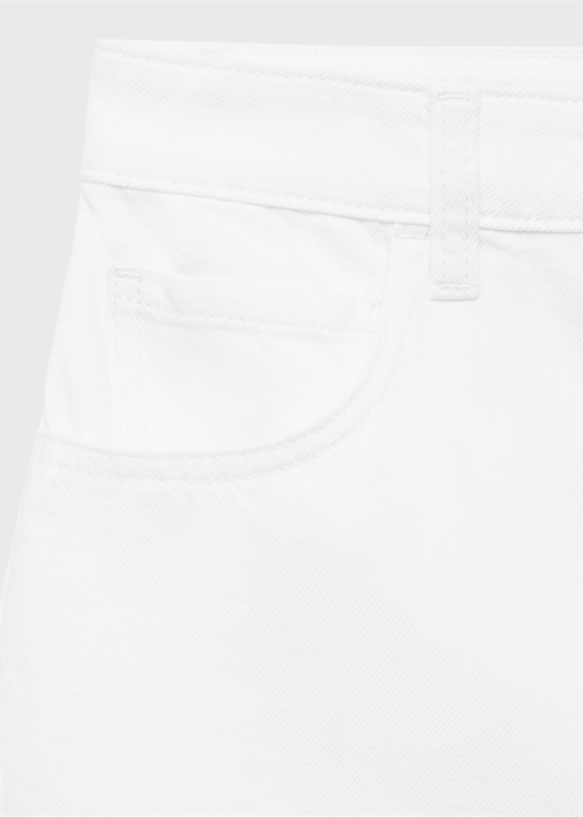 High-waist straight-fit denim shorts - Details of the article 0, White. Ref: 17051197-00.