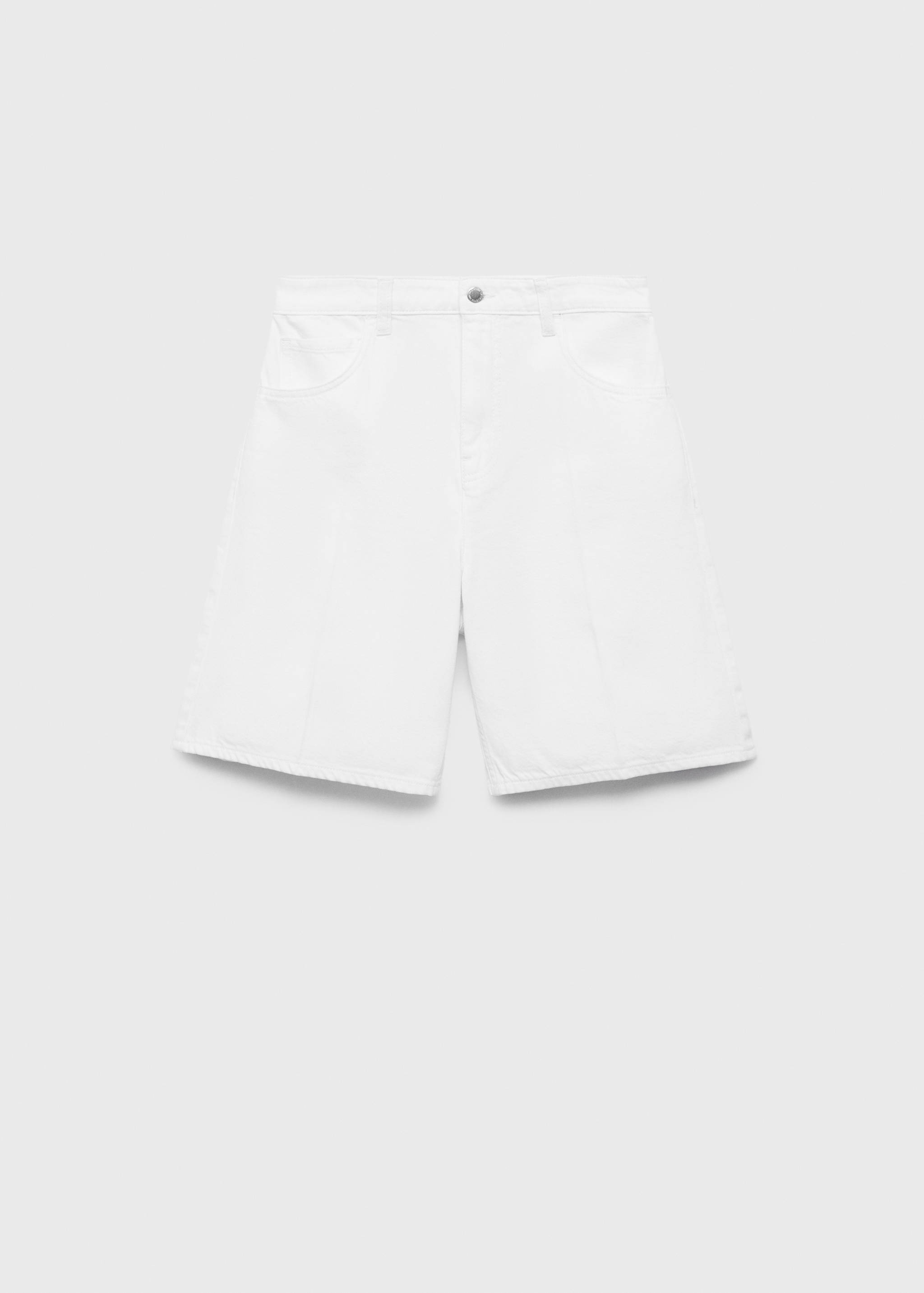 High-waist straight-fit denim shorts - Article without model