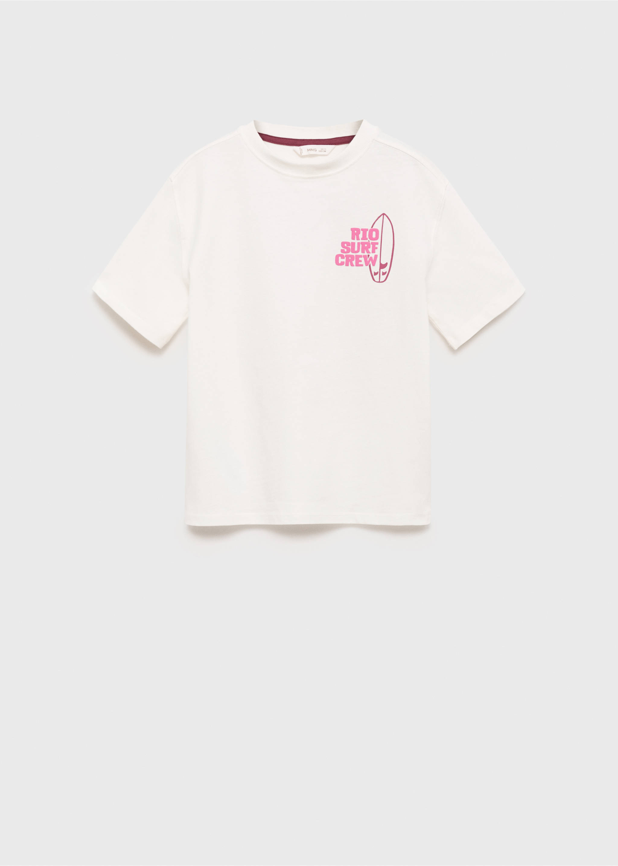 T-shirt imprimé surf - Article sans modèle, Blanc cassé. Ref: 17051199-00.