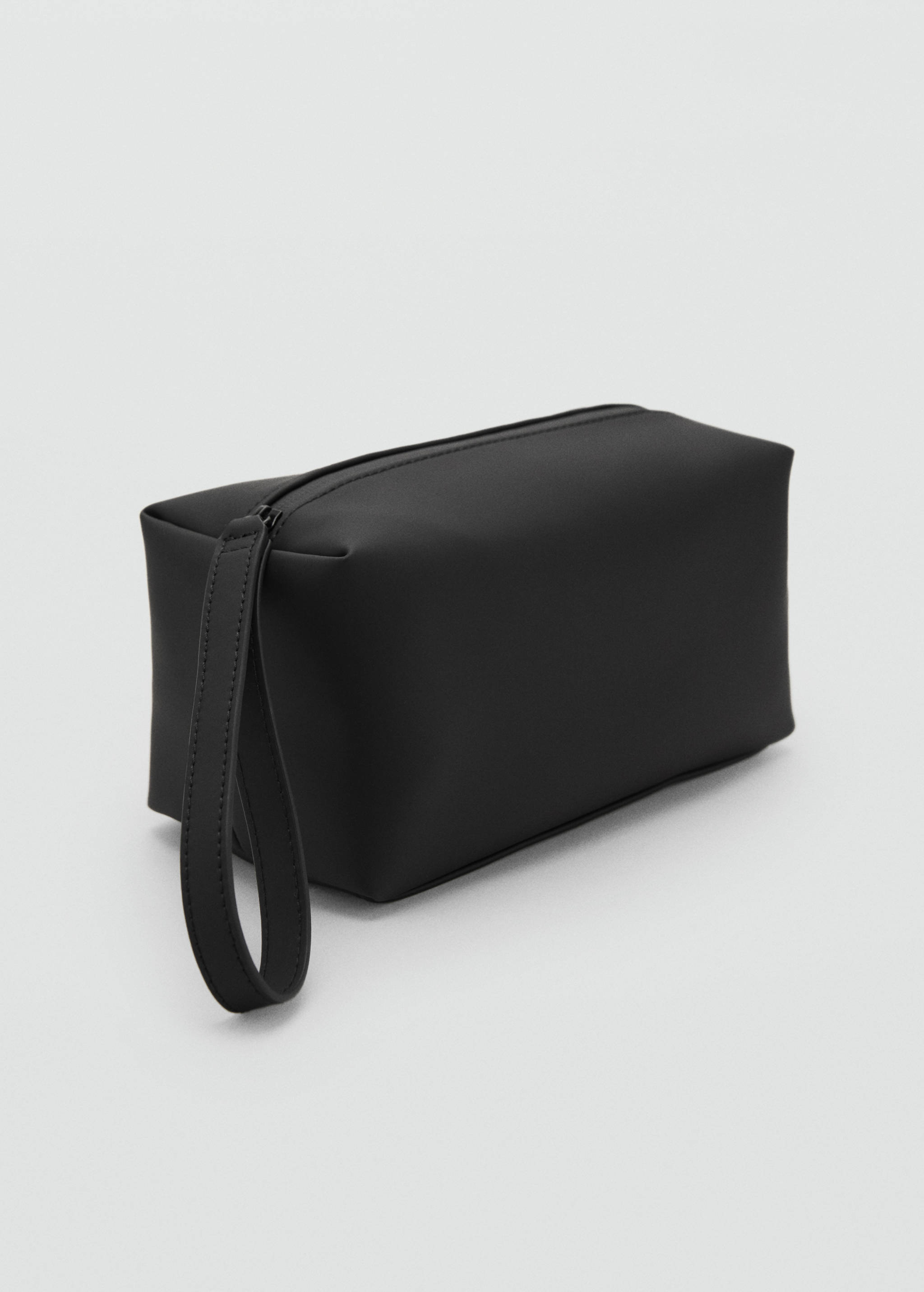 Trousse de toilette effet grainé à poignée contrastante - Plan moyen