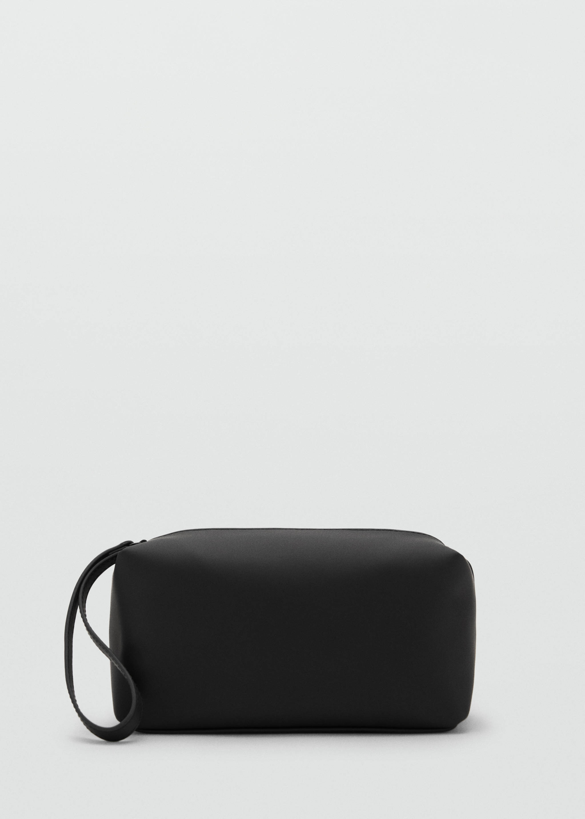 Genarbte Kosmetiktasche mit Kontrasthenkel - Artikel ohne Model