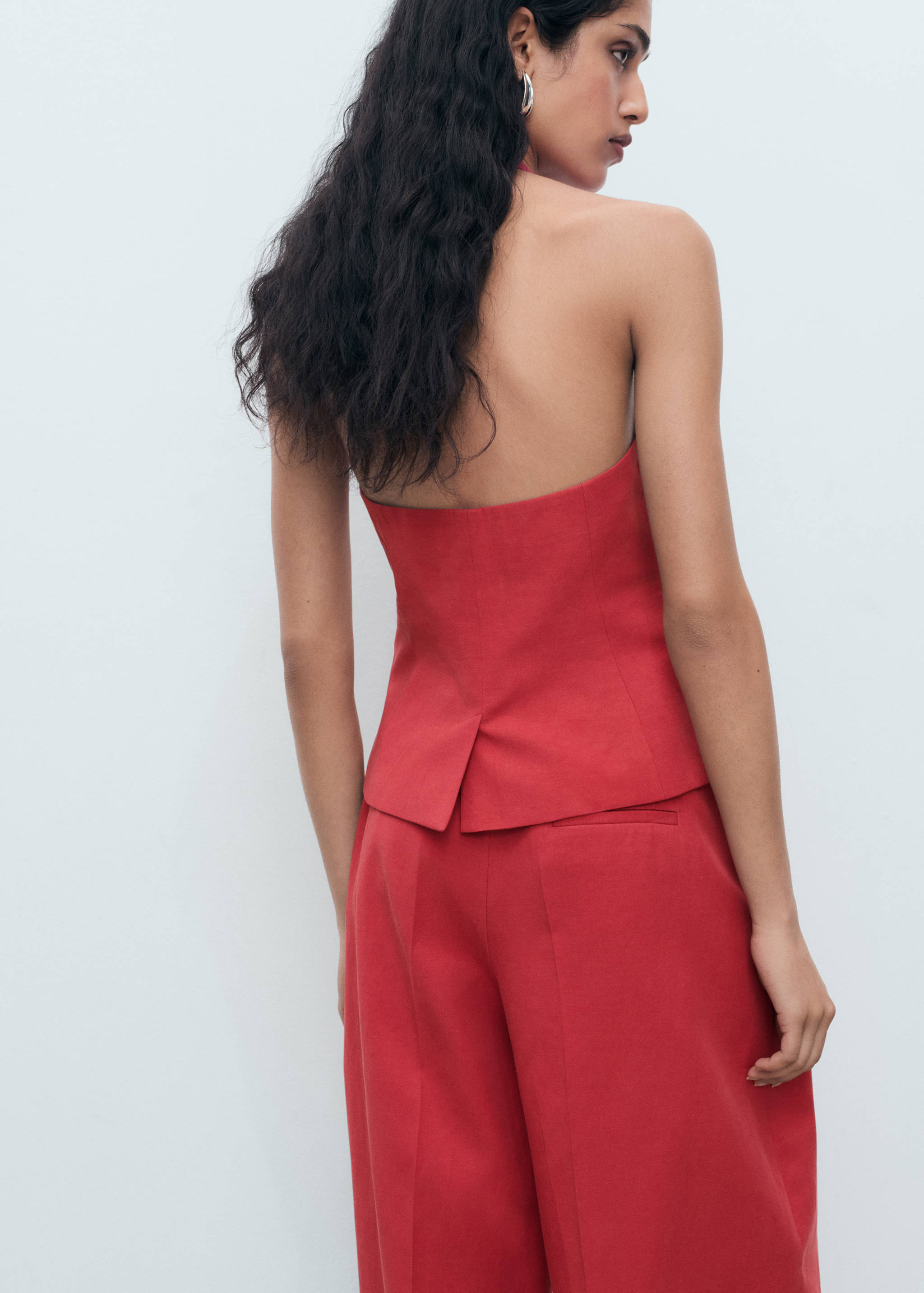 Gilet de costume lin mélangé - Verso de l’article