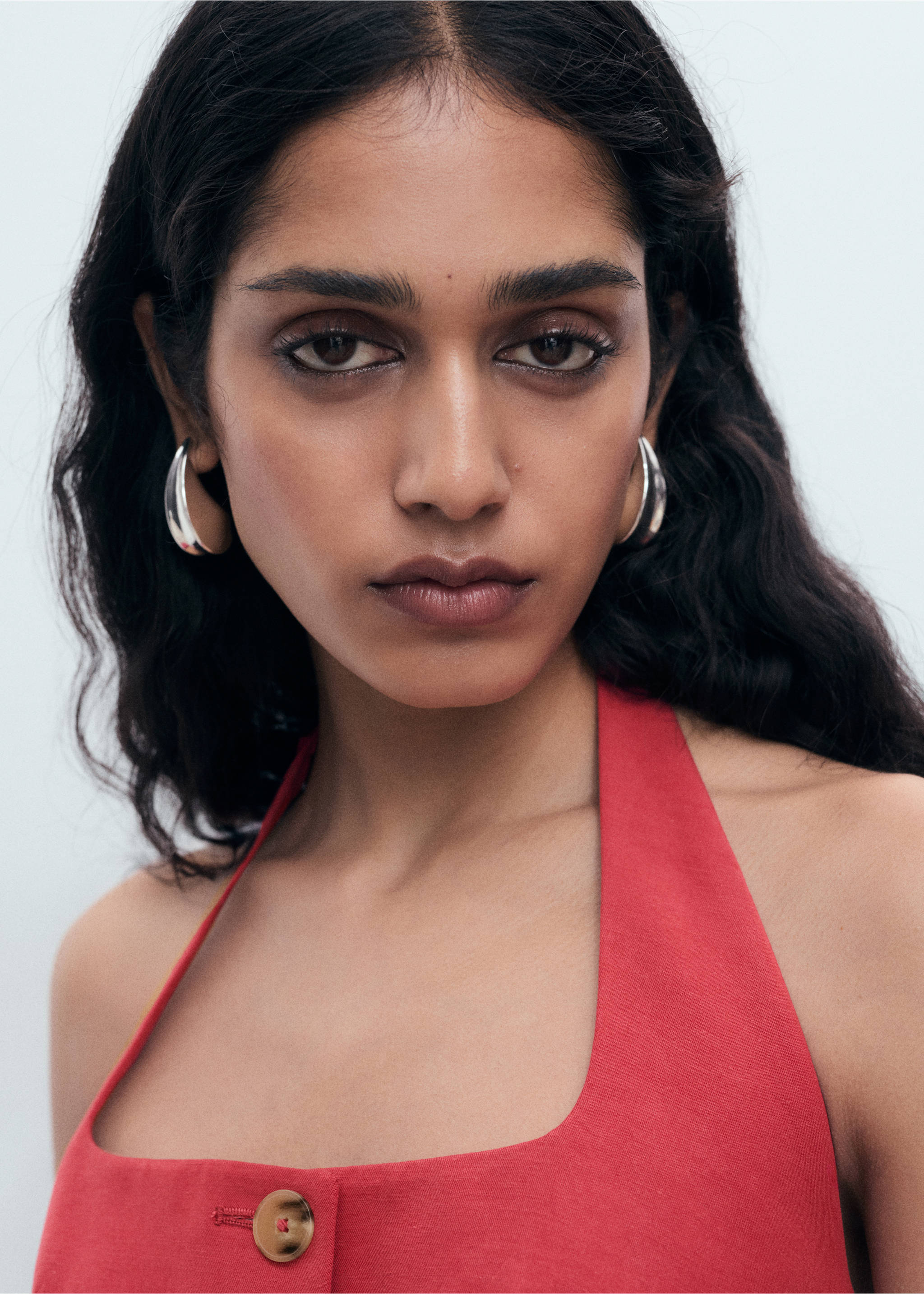 Gilet de costume lin mélangé - Détail de l'article 1, Cerise. Ref: 17051206-00.