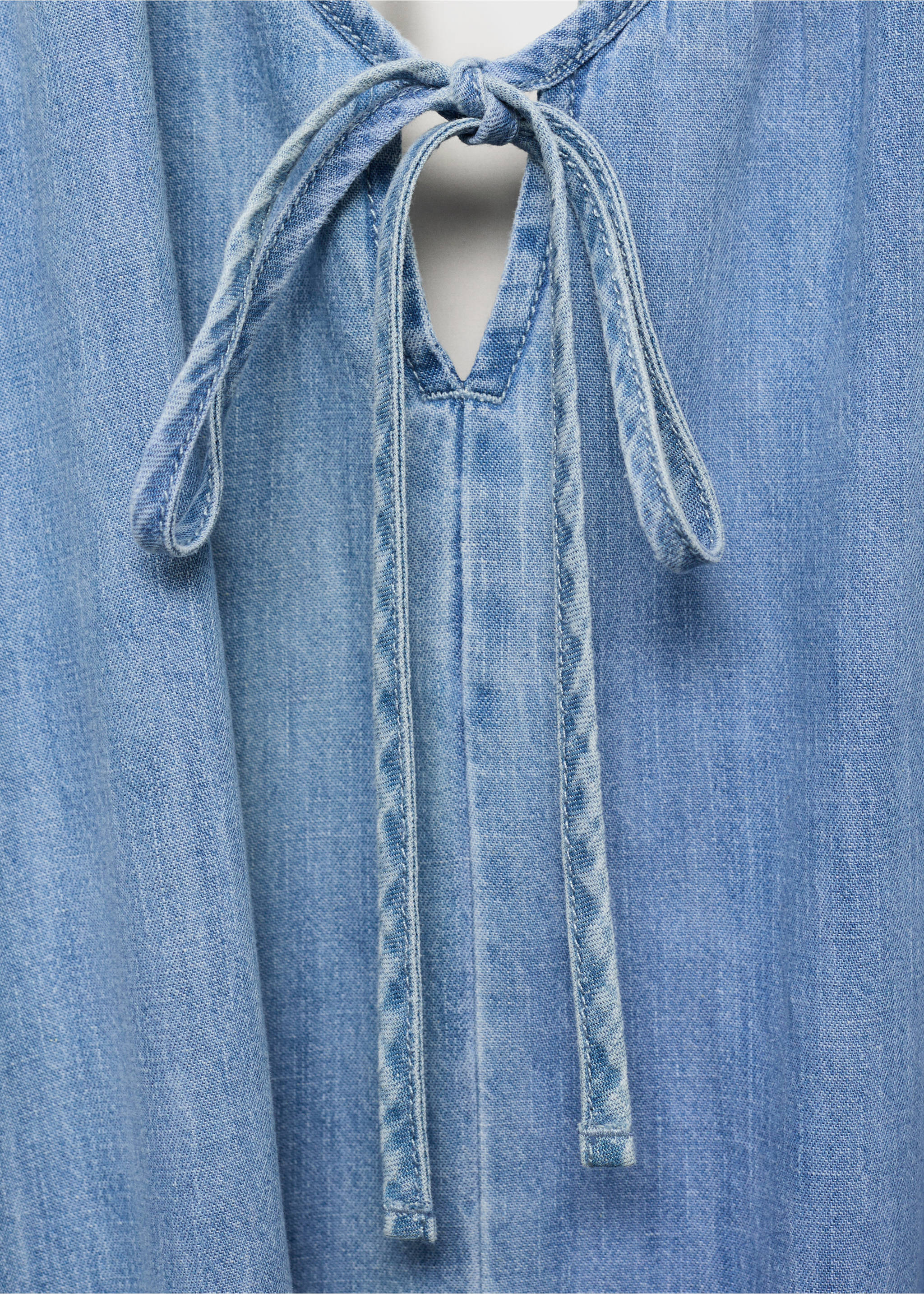 Strappy denim dress - Details of the article 8, Medium Blue. Ref: 17051208-00.