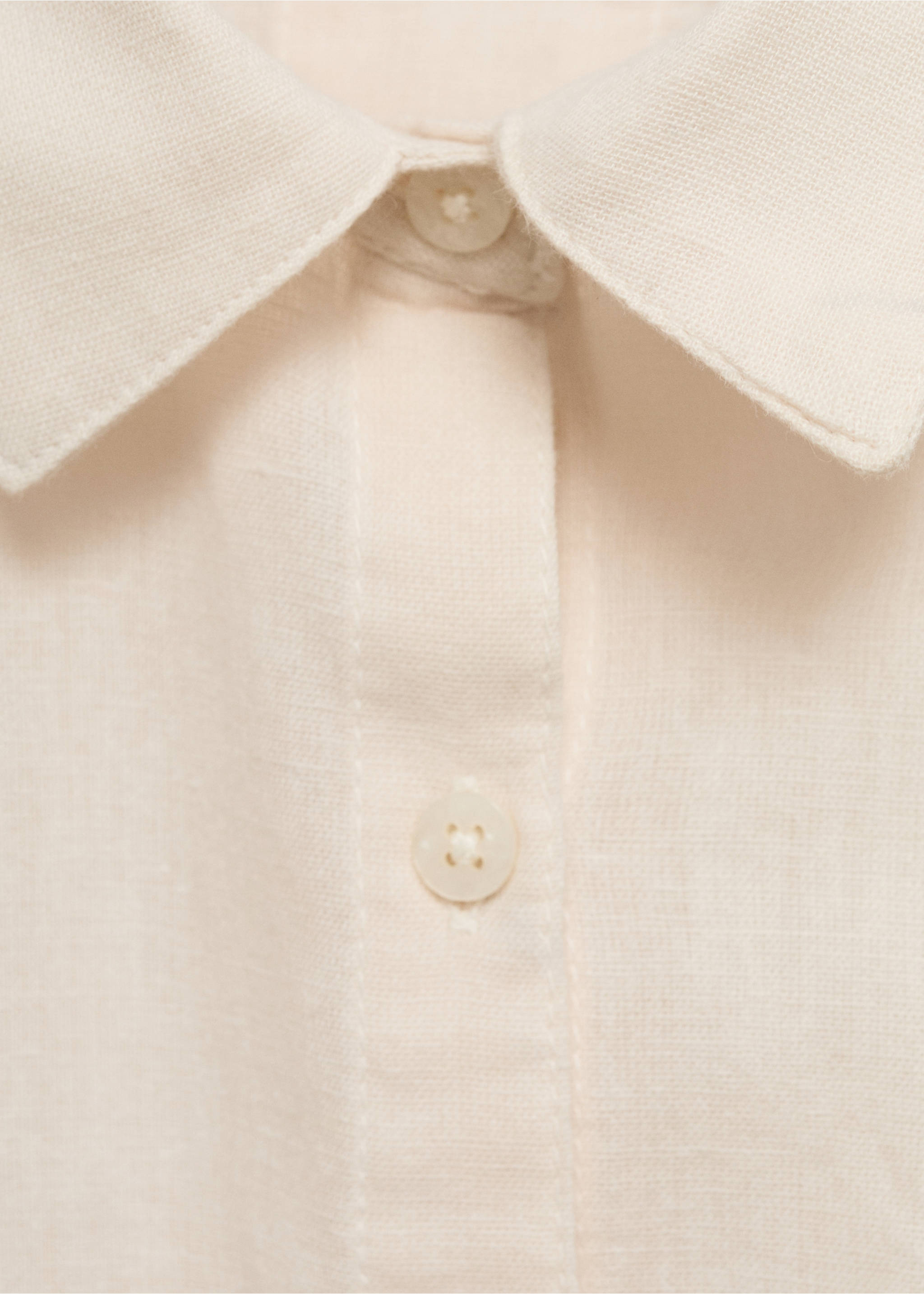Camisa lino bordada flores - Detalle del artículo 8, Crudo. Ref: 17051209-00.