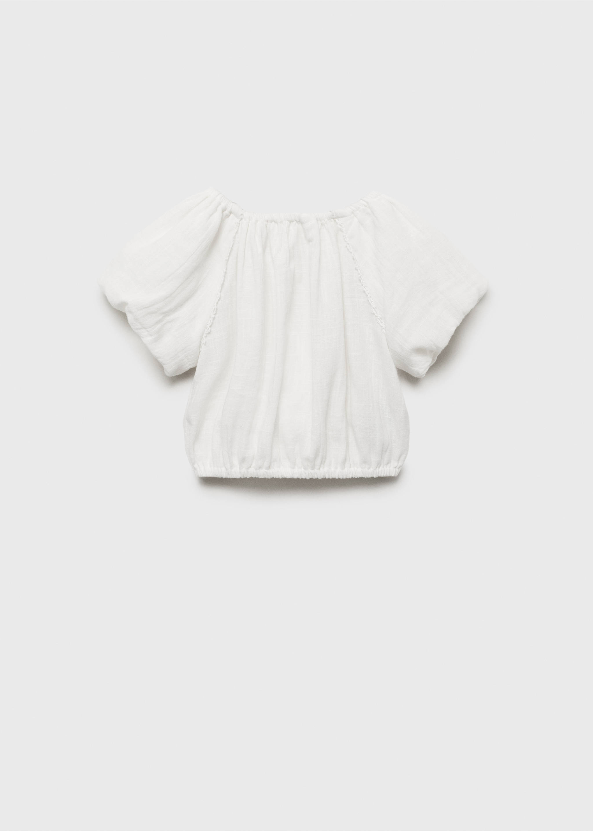 Blouse manches bouffantes - Verso de l’article, Écru. Ref: 17051211-00.
