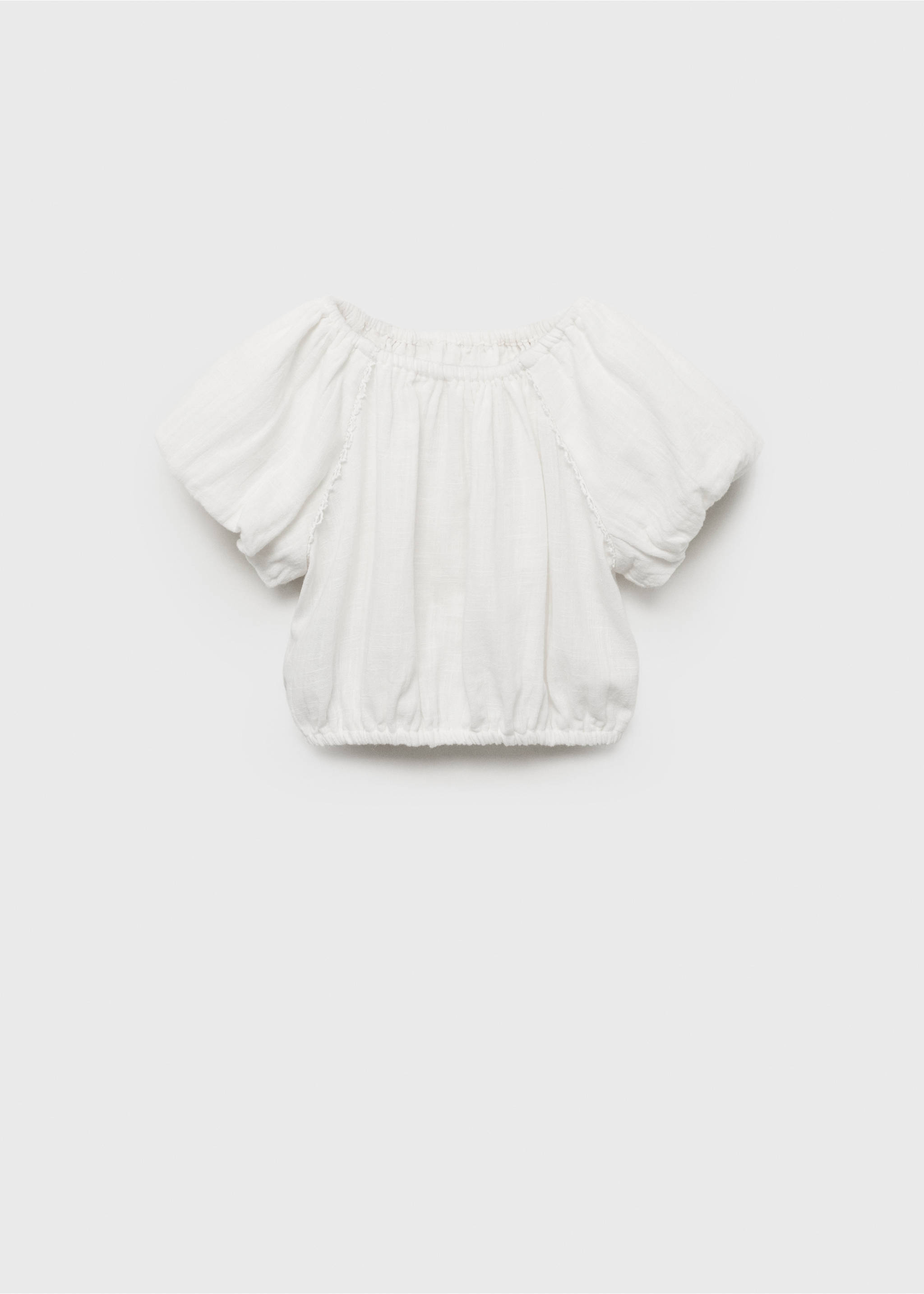 Blouse manches bouffantes - Article sans modèle, Écru. Ref: 17051211-00.