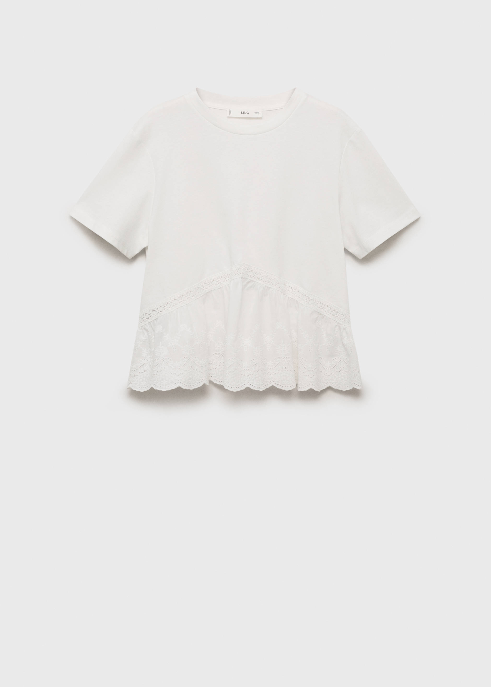 Embroidered ruffle t-shirt - Article without model