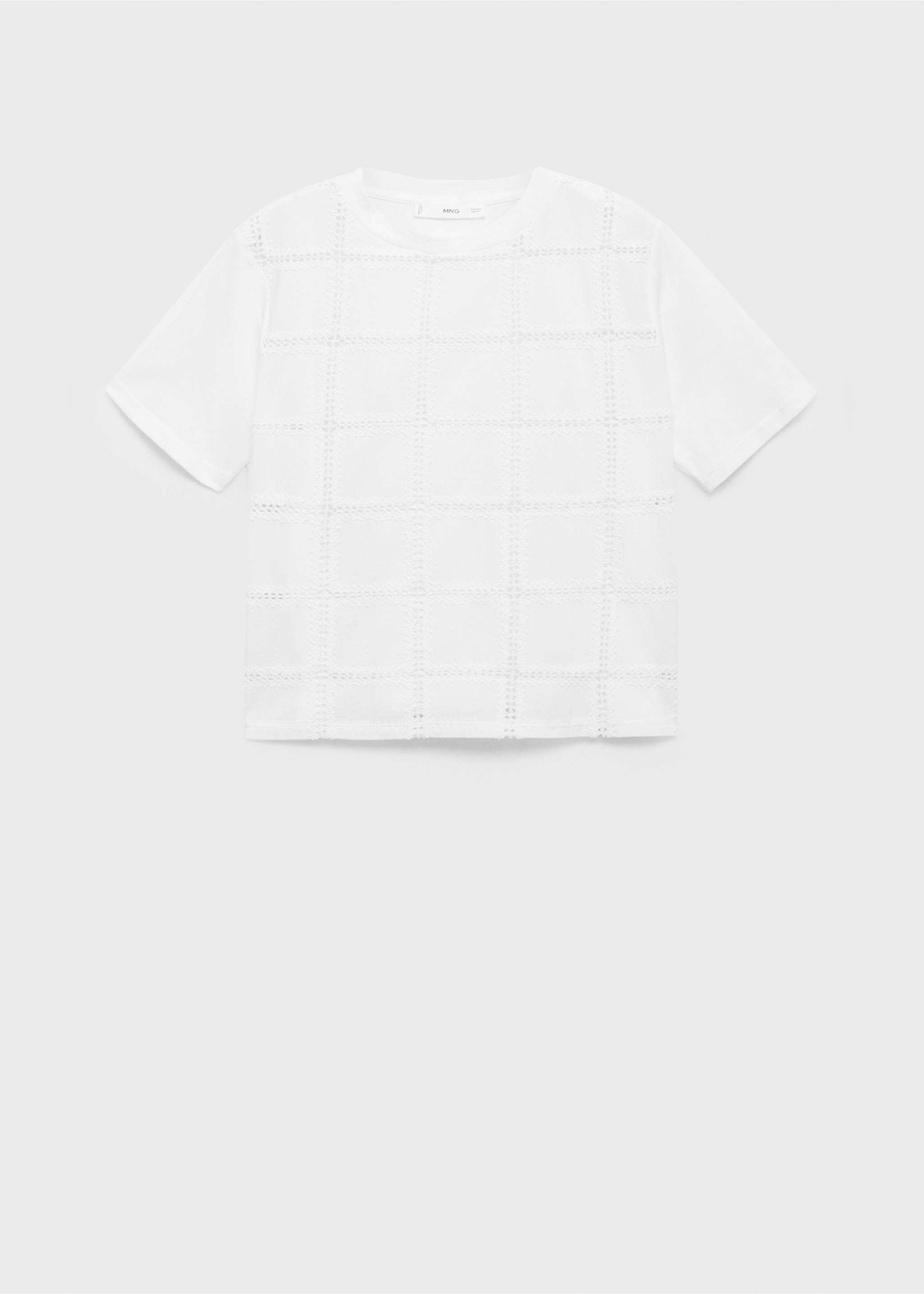 Camiseta detalles bordados - Artículo sin modelo, Blanco roto. Ref: 17051213-00.