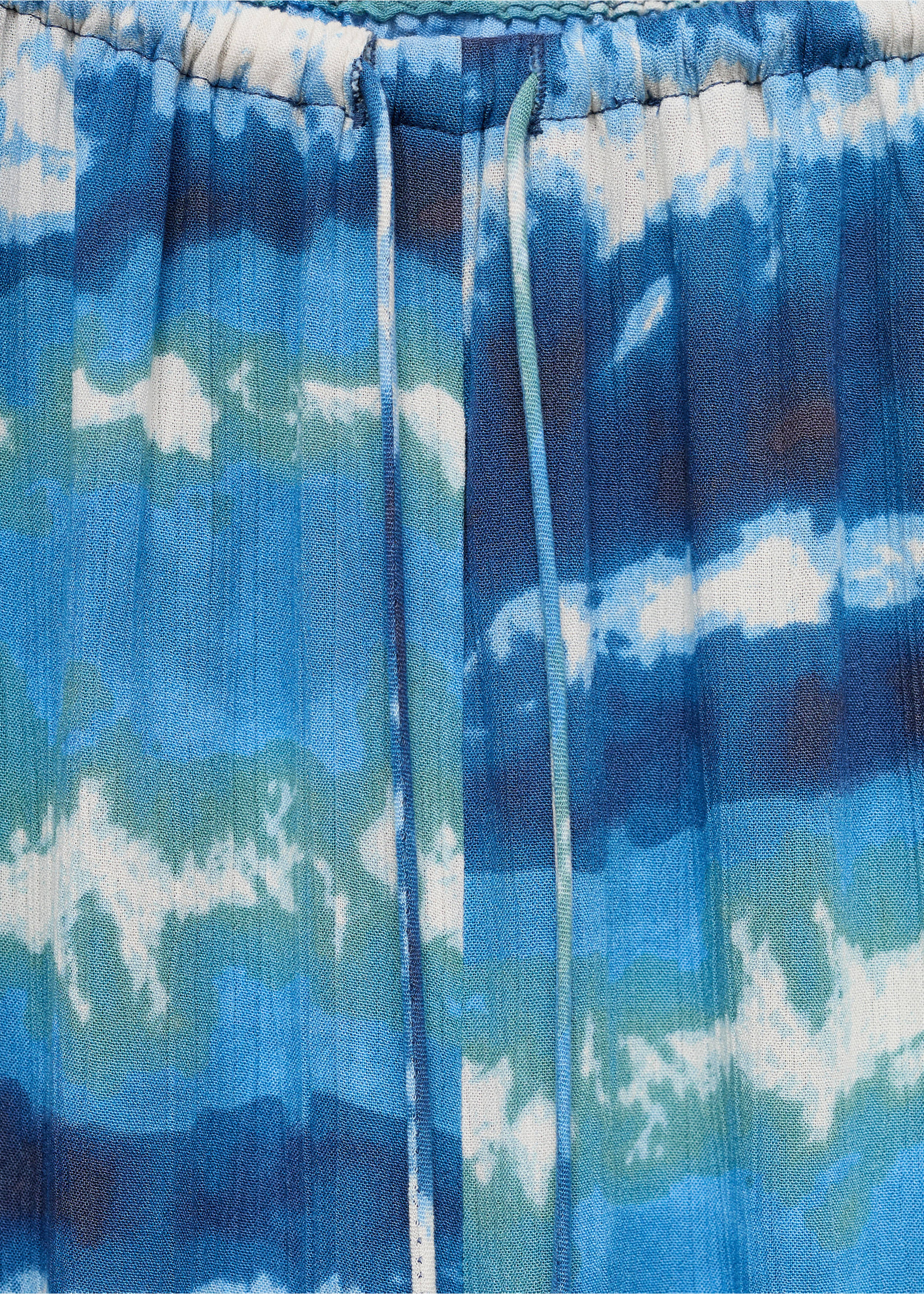 Trousers with tie-dye print - Details of the article 8, Blue. Ref: 17051214-00.