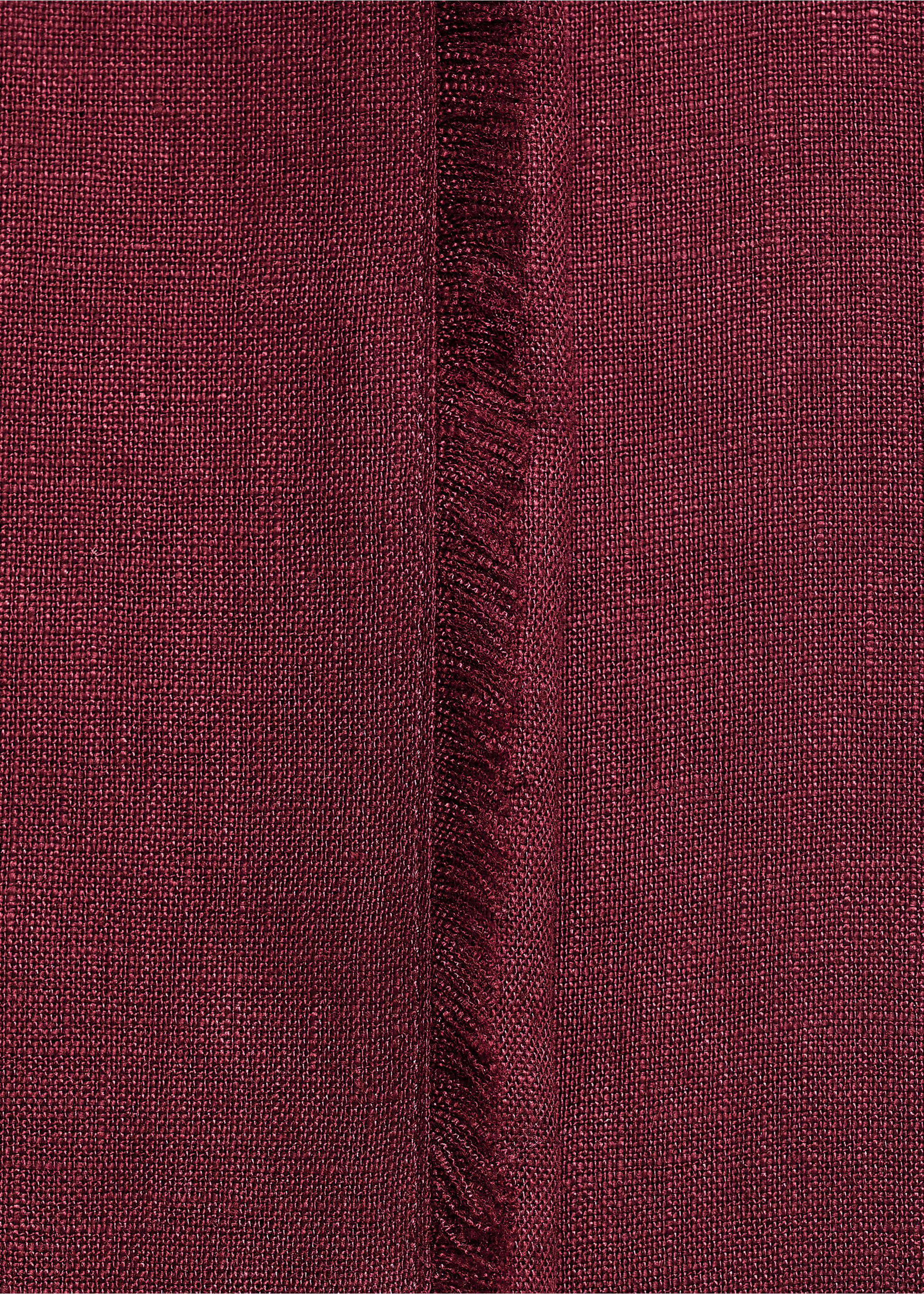 Linen suit trousers with frayed ends - Details of the article 8, Wine. Ref: 17051215-00.
