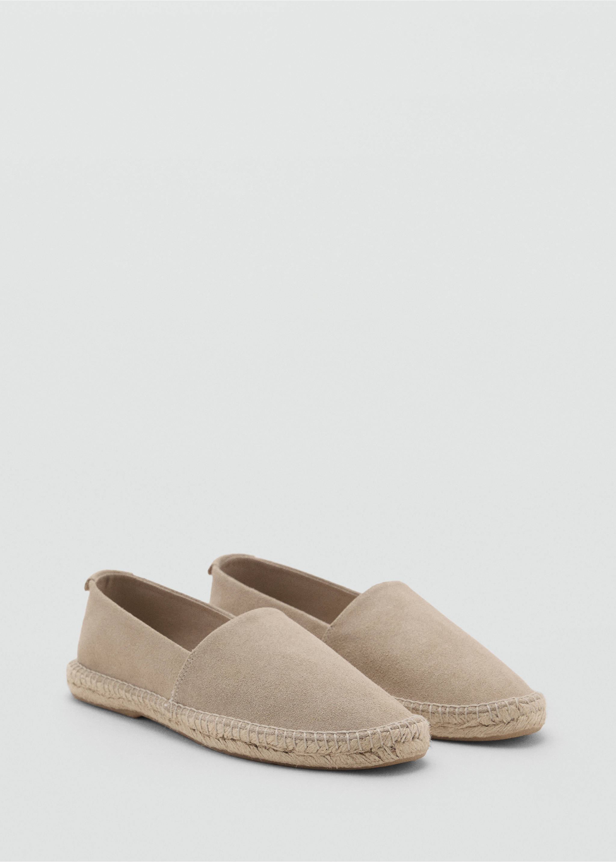 Espadrilles cuir suède jute - Plan moyen, Sable. Ref: 17051216-00.
