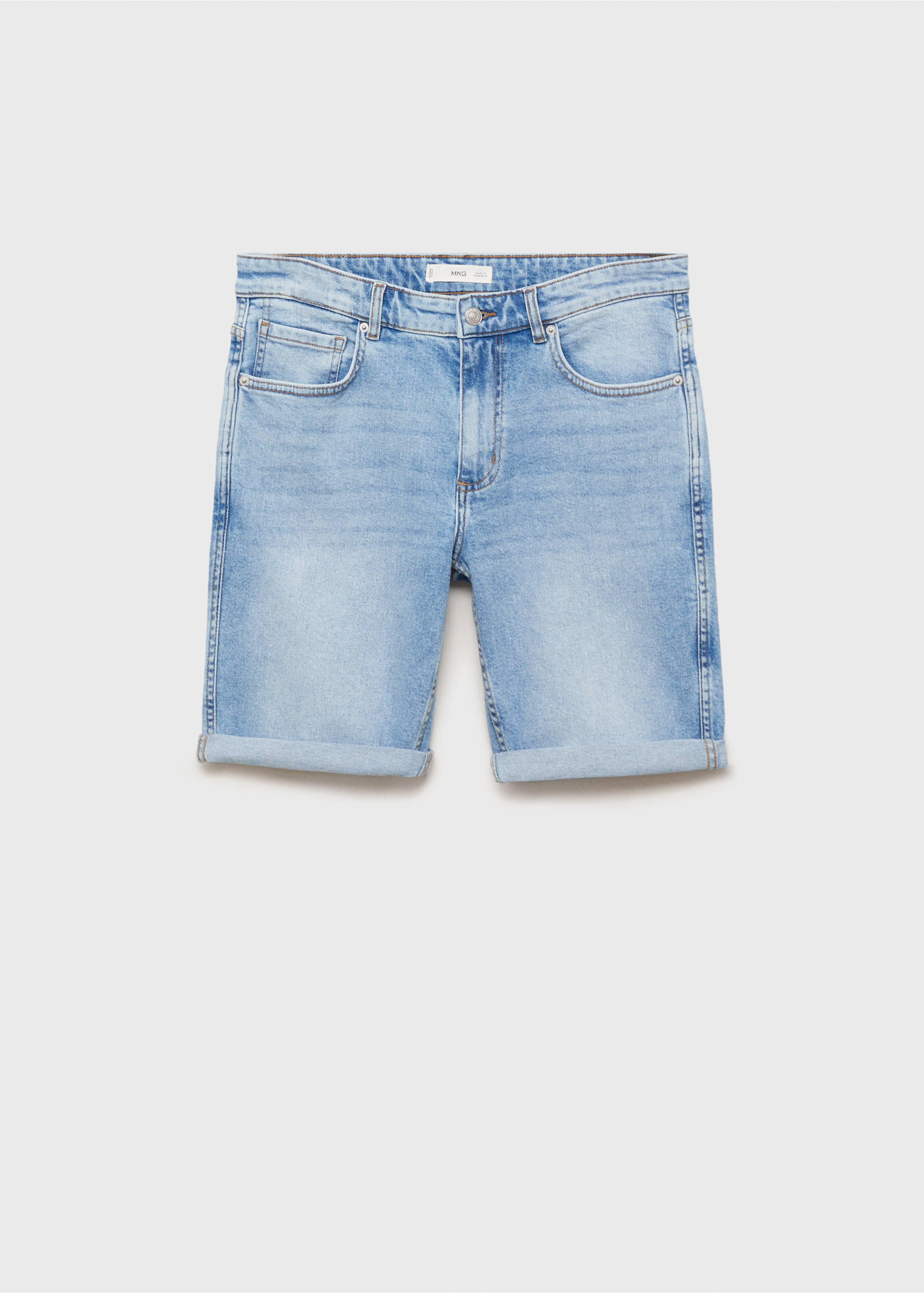 Slim-fit denim bermuda shorts - Article without model, Medium Blue. Ref: 17051221-00.
