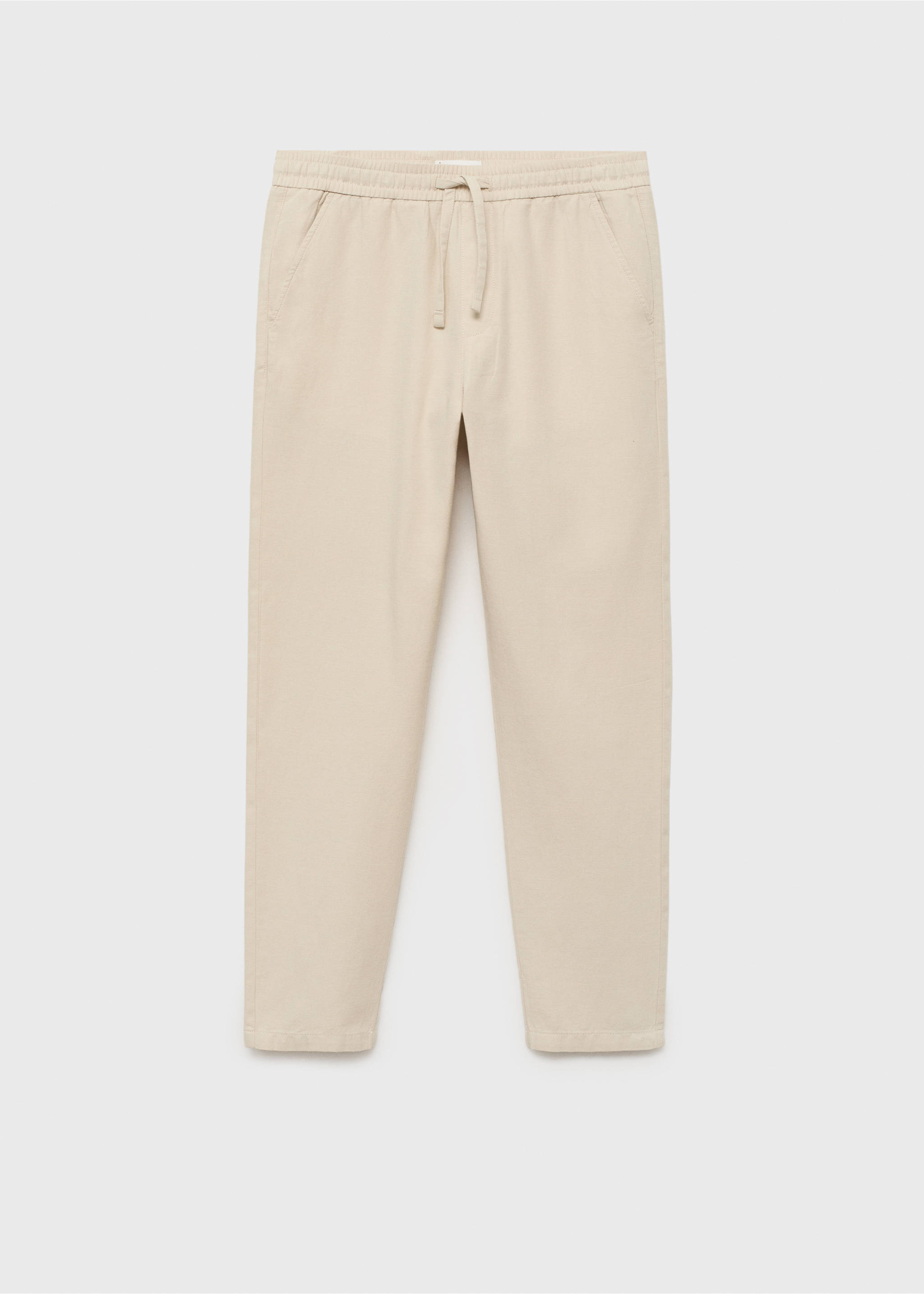 Cotton linen-blend trousers - Article without model, Sand. Ref: 17051223-00.
