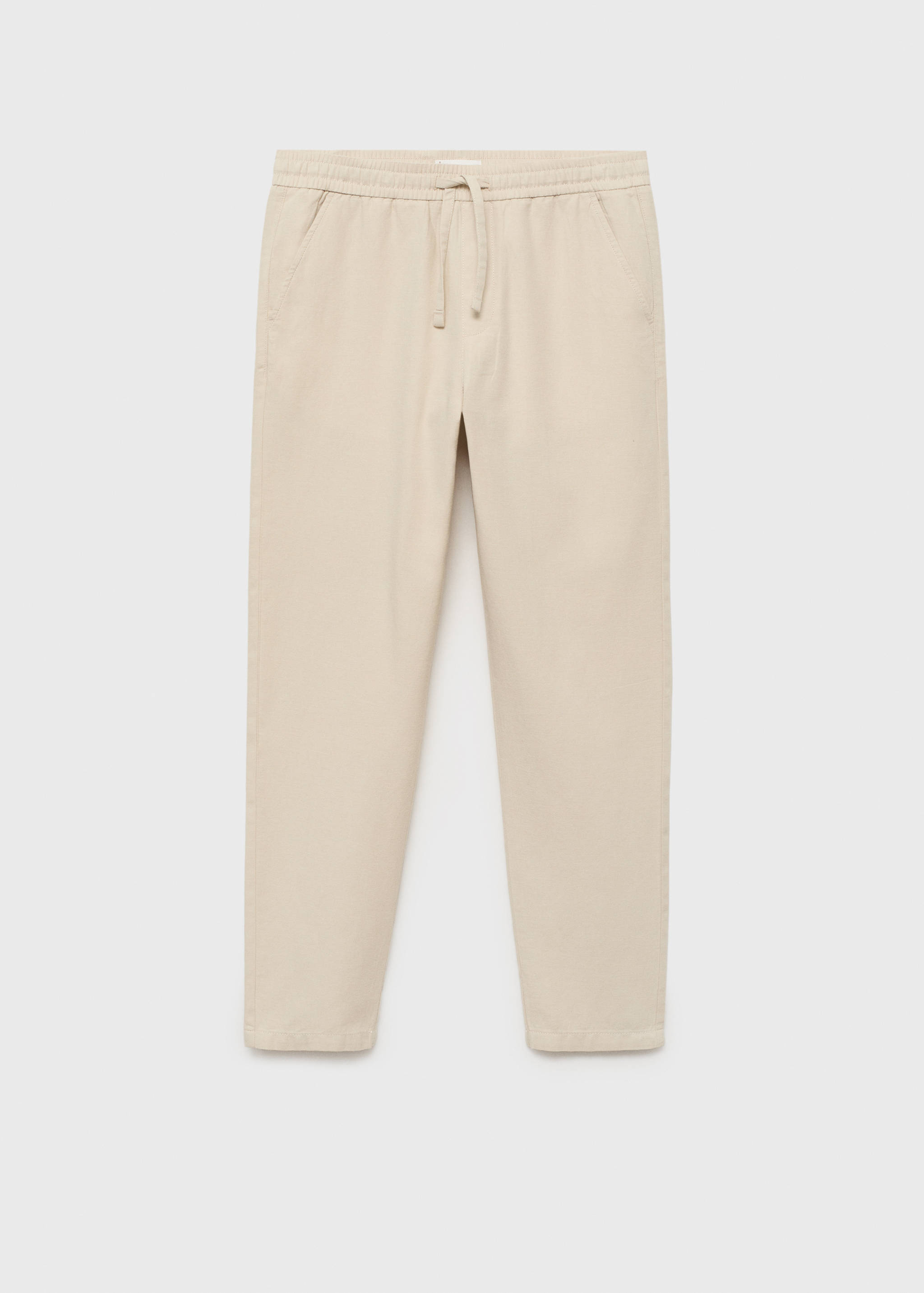 Cotton linen-blend trousers - Article without model