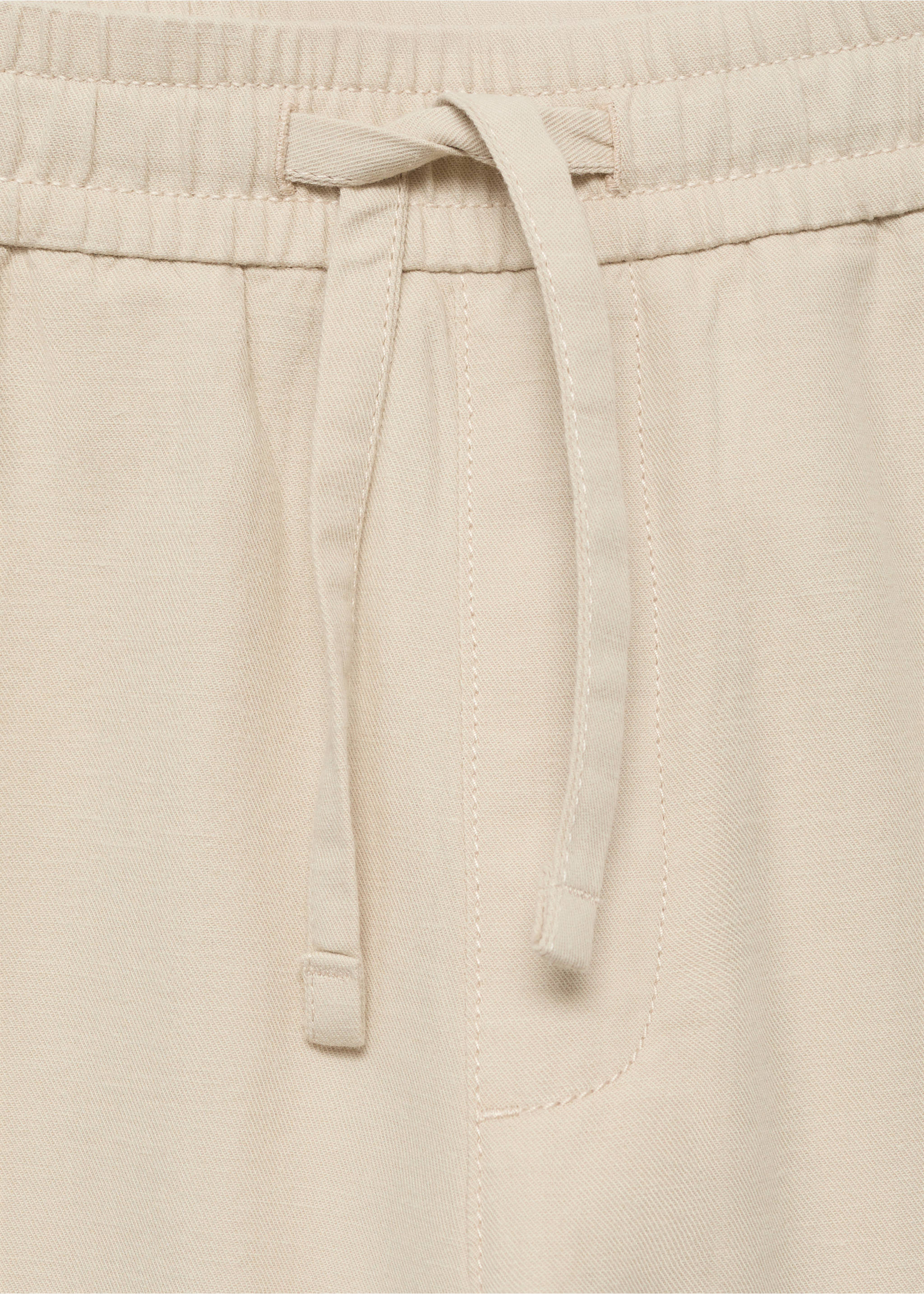 Cotton linen-blend trousers - Details of the article 8, Sand. Ref: 17051223-00.