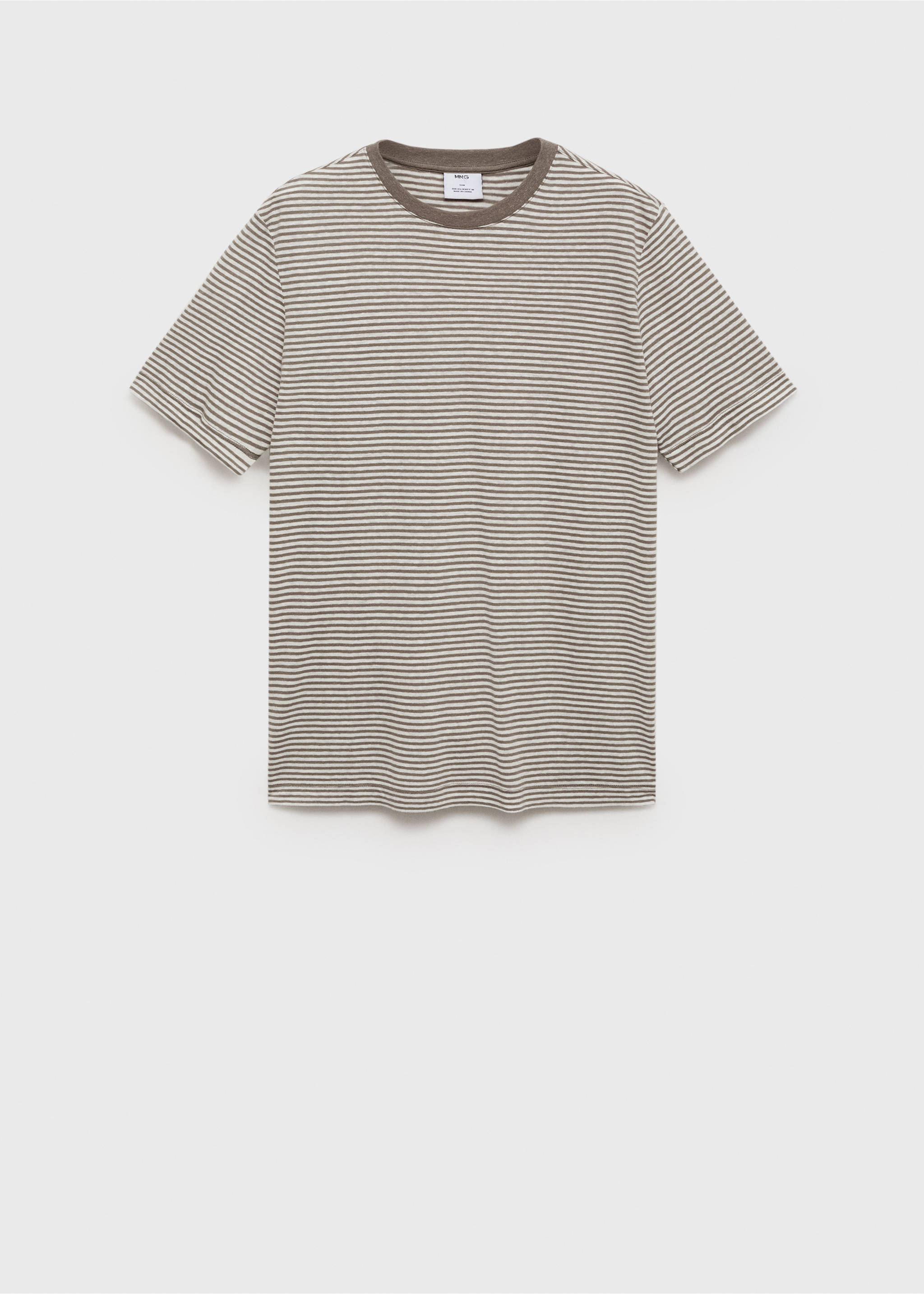 Striped slim-fit linen t-shirt - Article without model, Off White. Ref: 17051228-00.