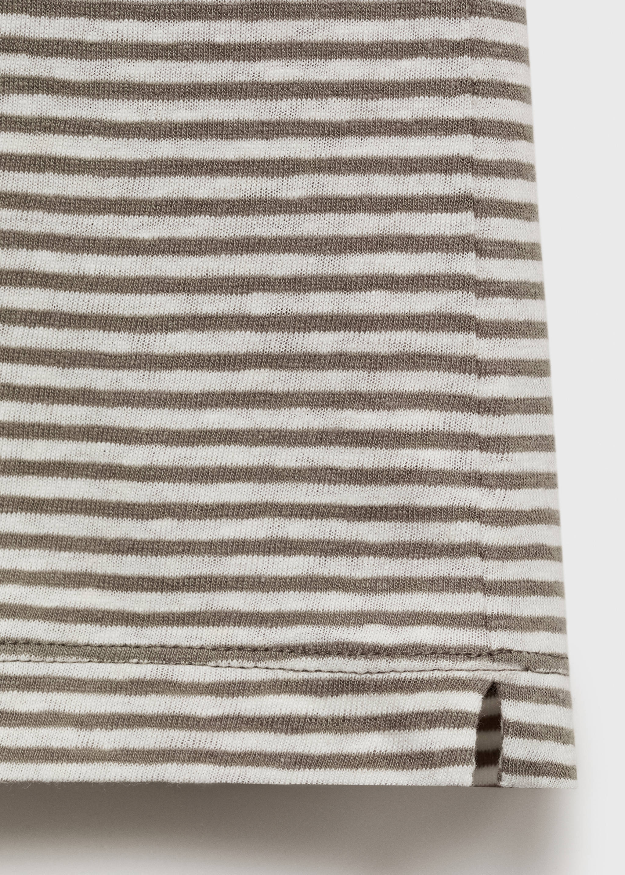 Striped slim-fit linen t-shirt - Details of the article 0