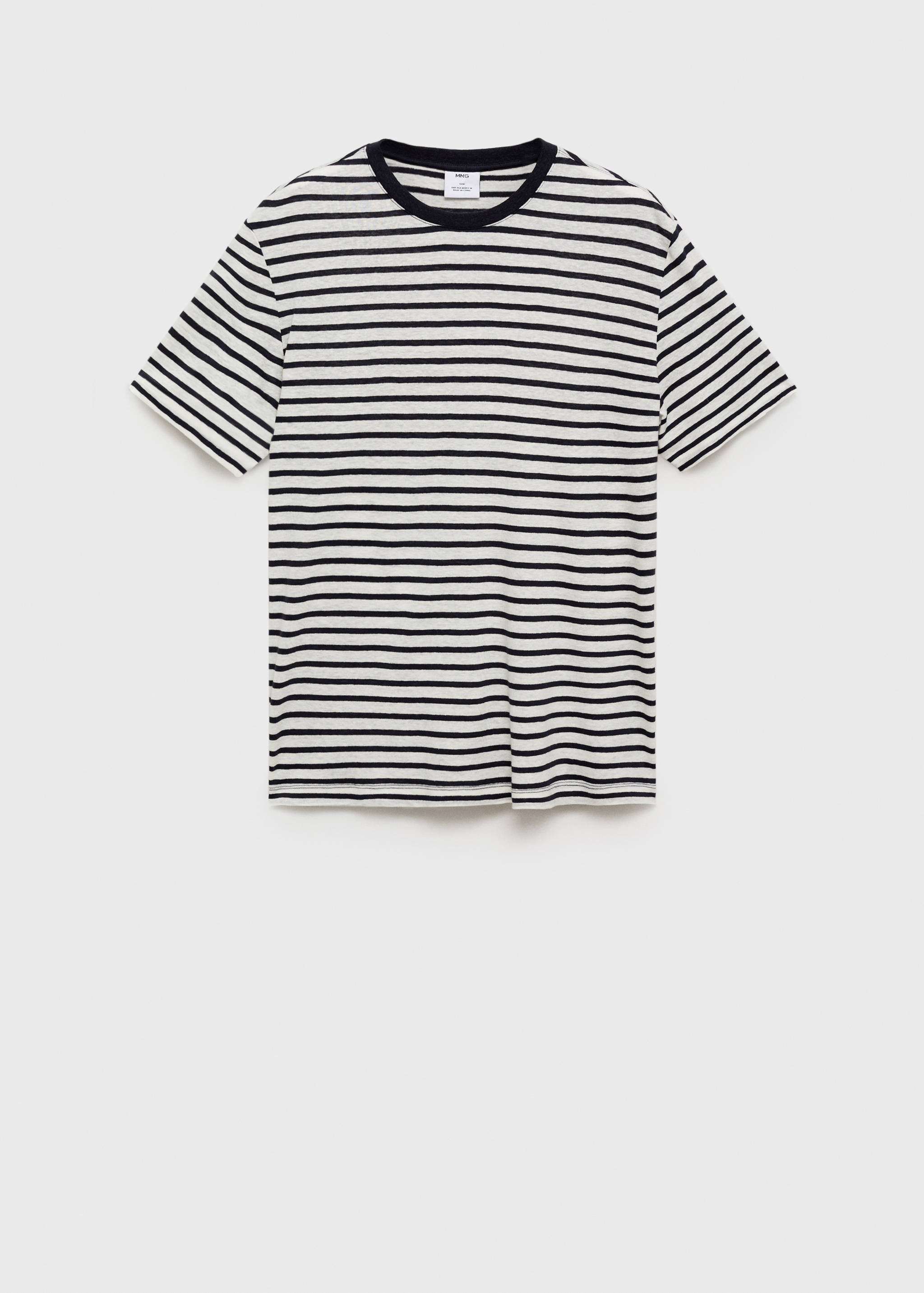 Striped slim-fit linen t-shirt - Article without model