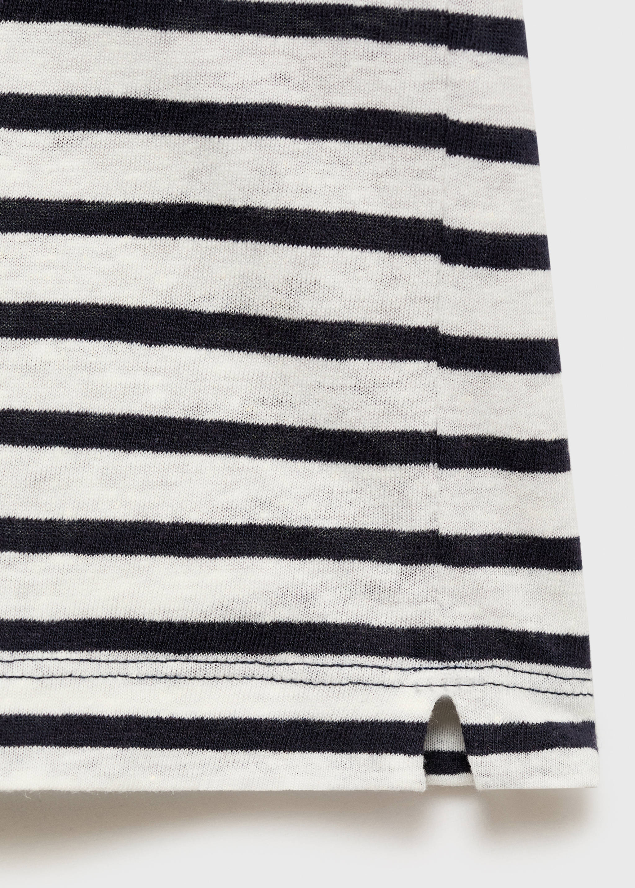 Striped slim-fit linen t-shirt - Details of the article 0