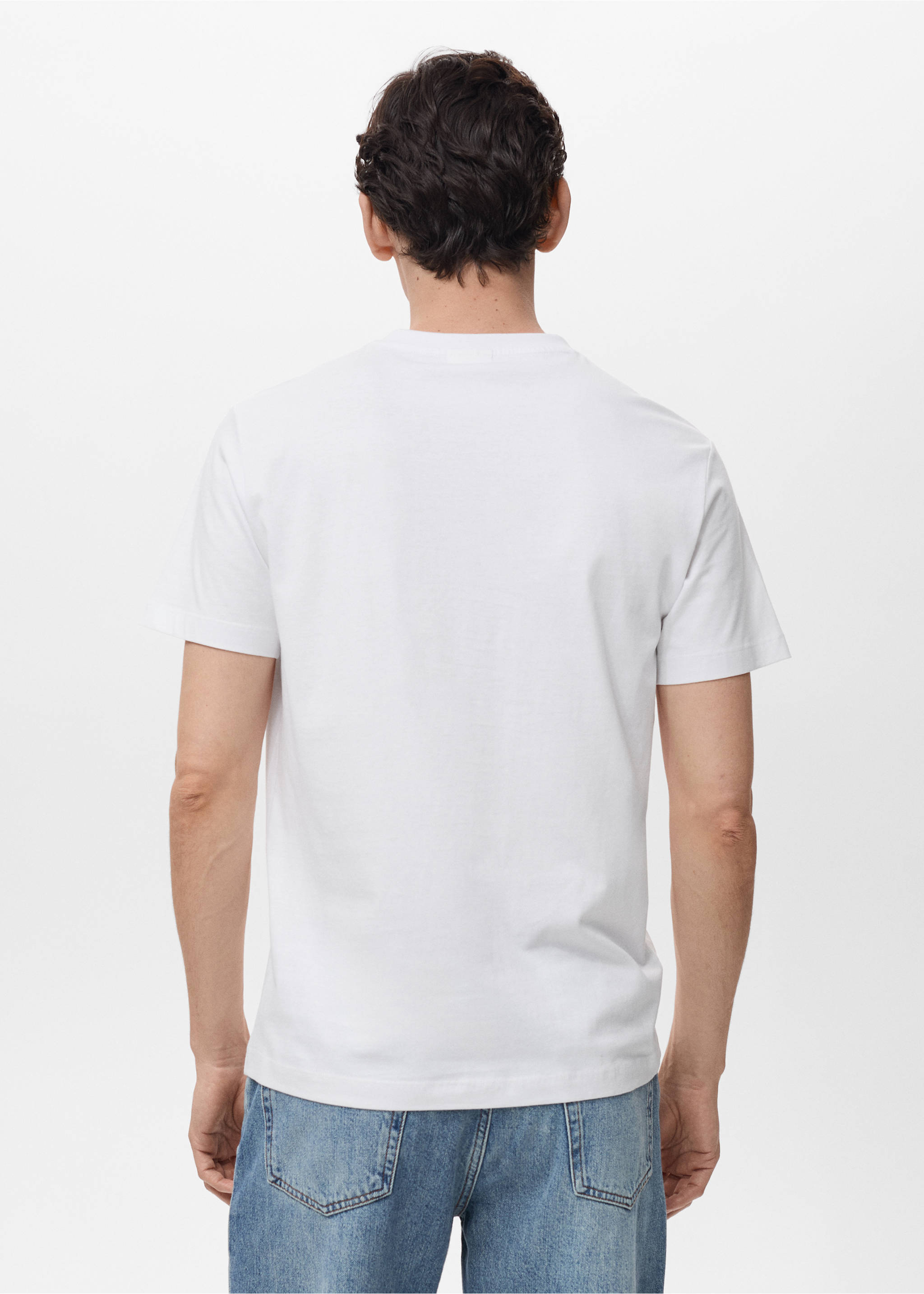 V-neck T-shirt - Reverse of the article, White. Ref: 17051229-00.