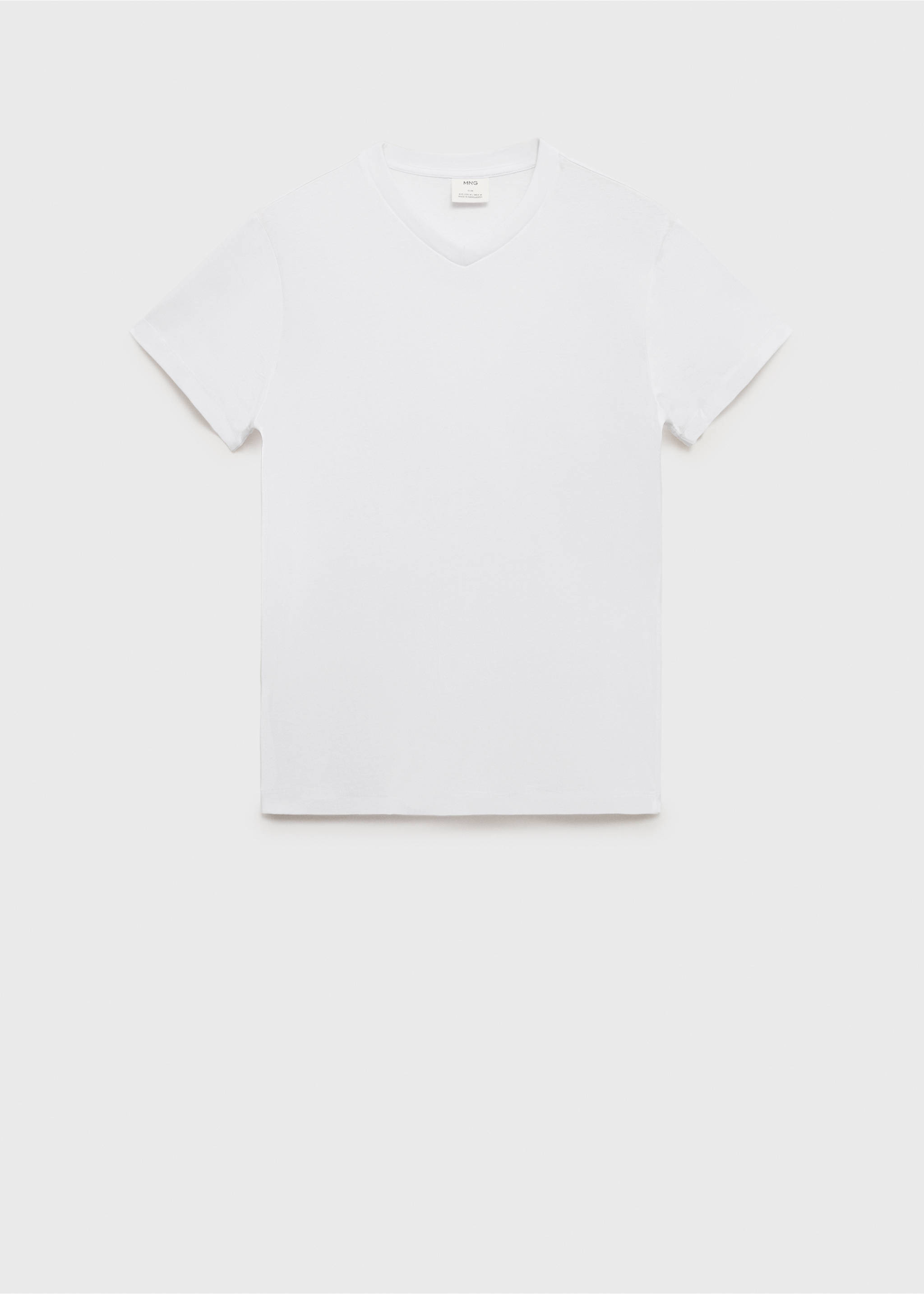 V-neck T-shirt - Article without model, White. Ref: 17051229-00.