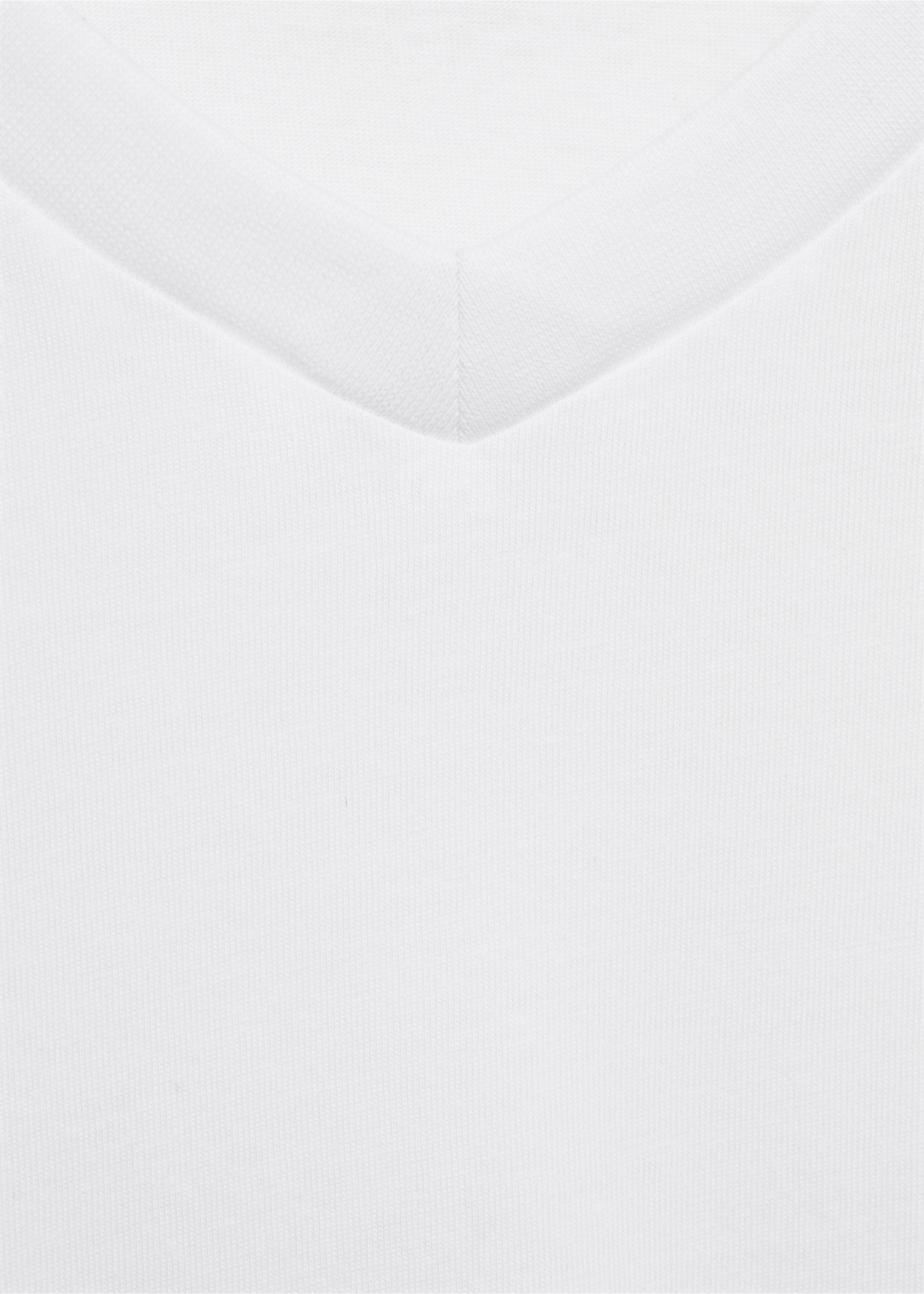 V-neck T-shirt - Details of the article 8, White. Ref: 17051229-00.