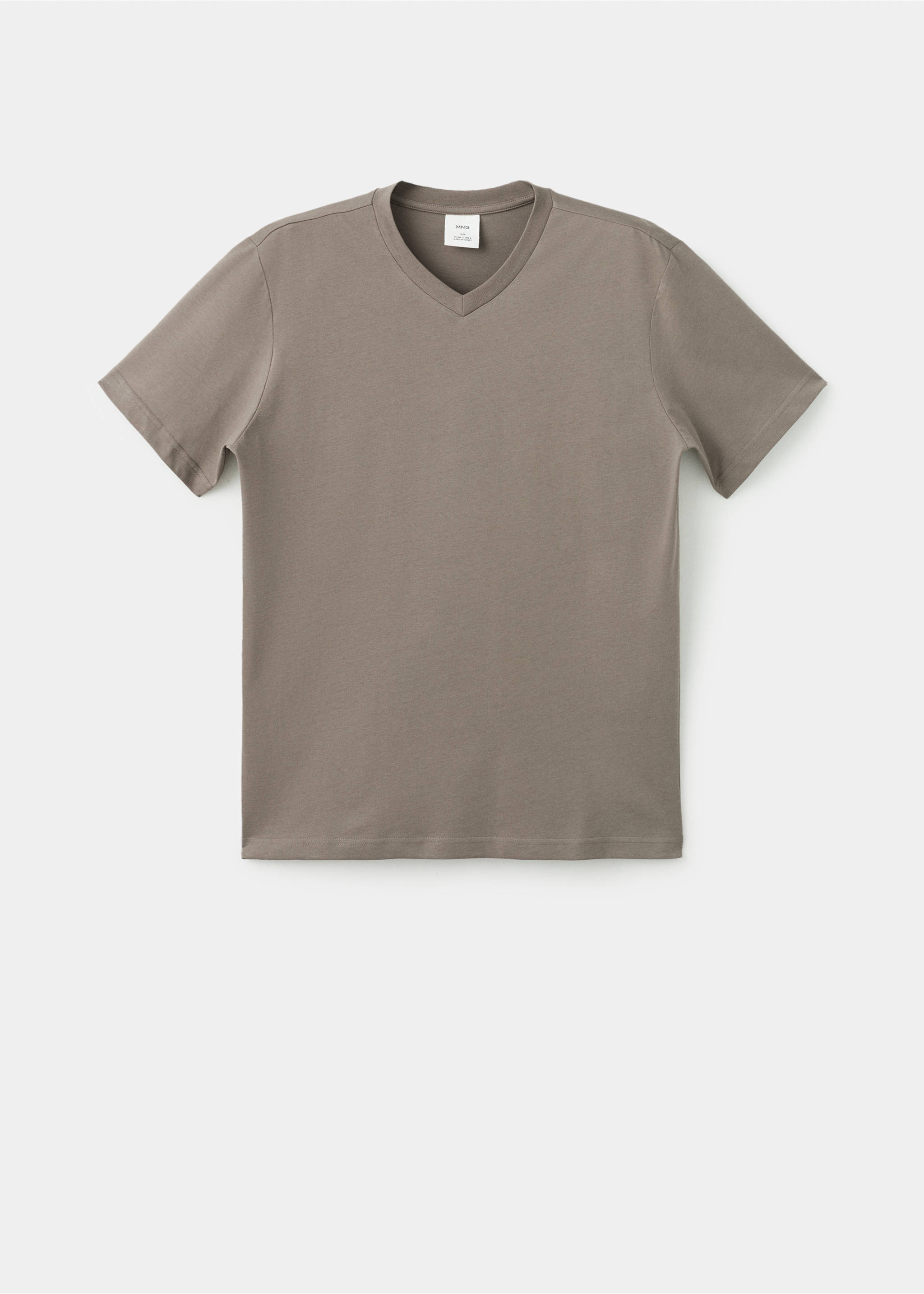 V-neck T-shirt - Article without model, Brown. Ref: 17051229-00.