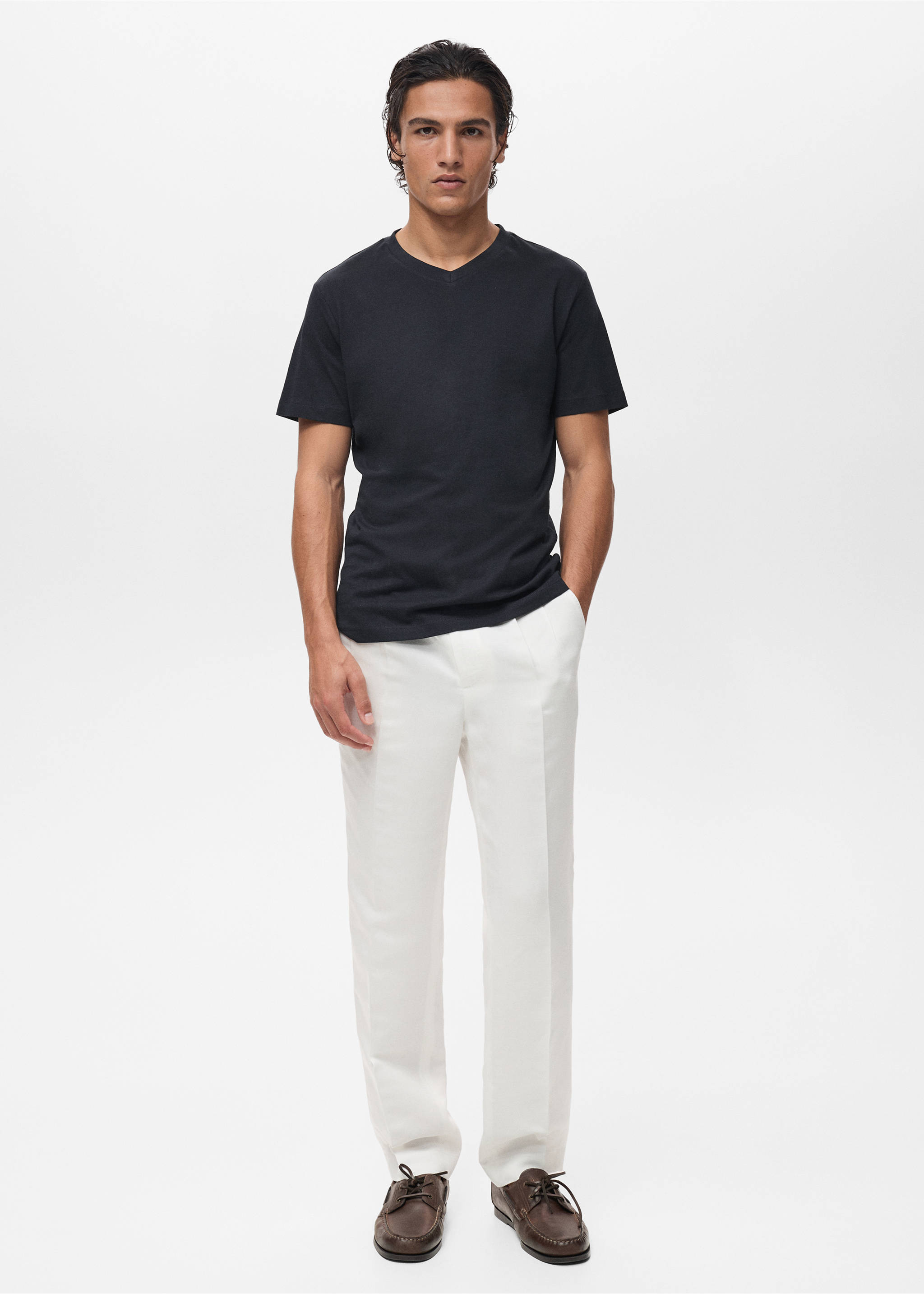 V-neck T-shirt - General plane, Dark Navy. Ref: 17051229-00.