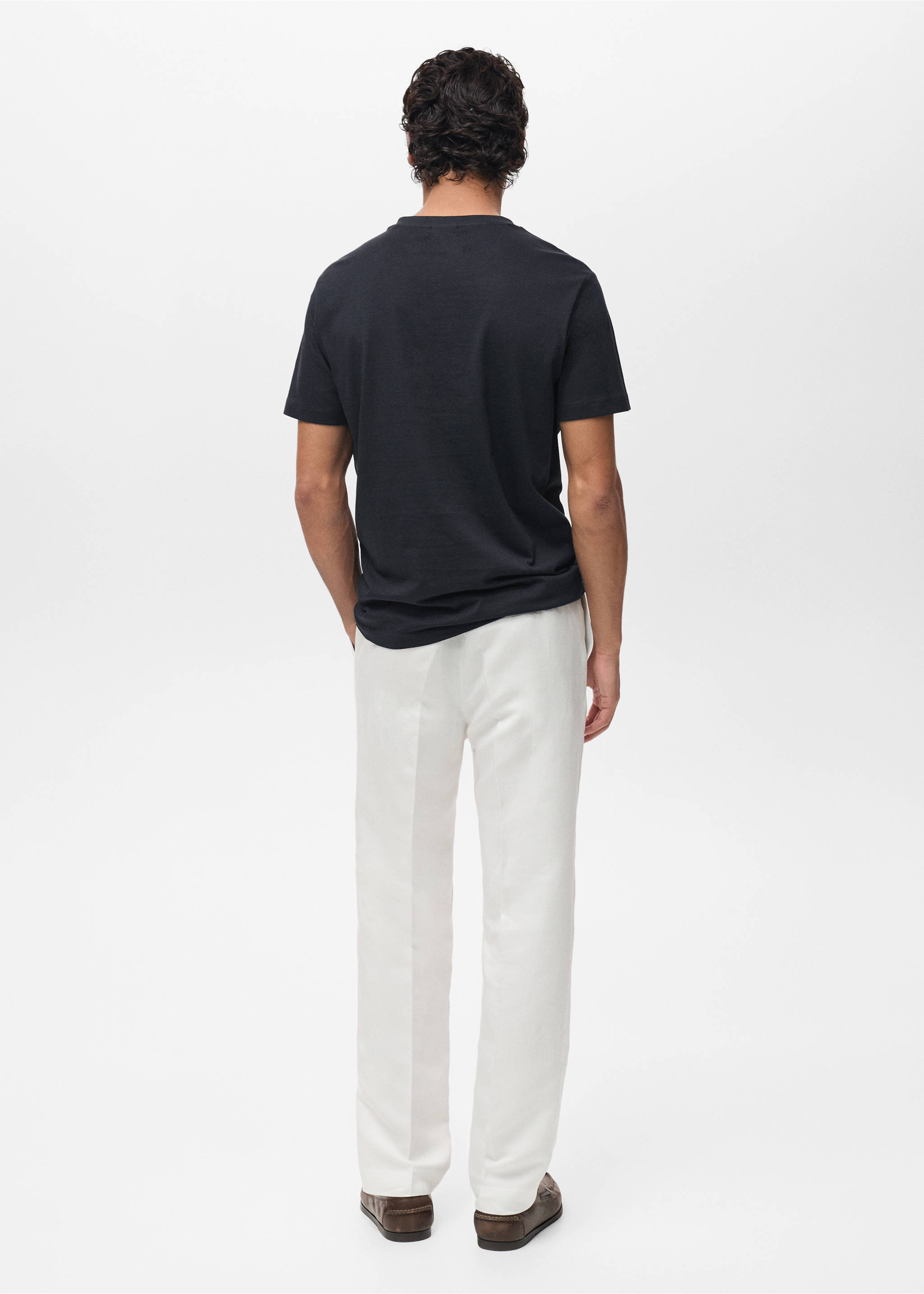 V-neck T-shirt - Reverse of the article, Dark Navy. Ref: 17051229-00.