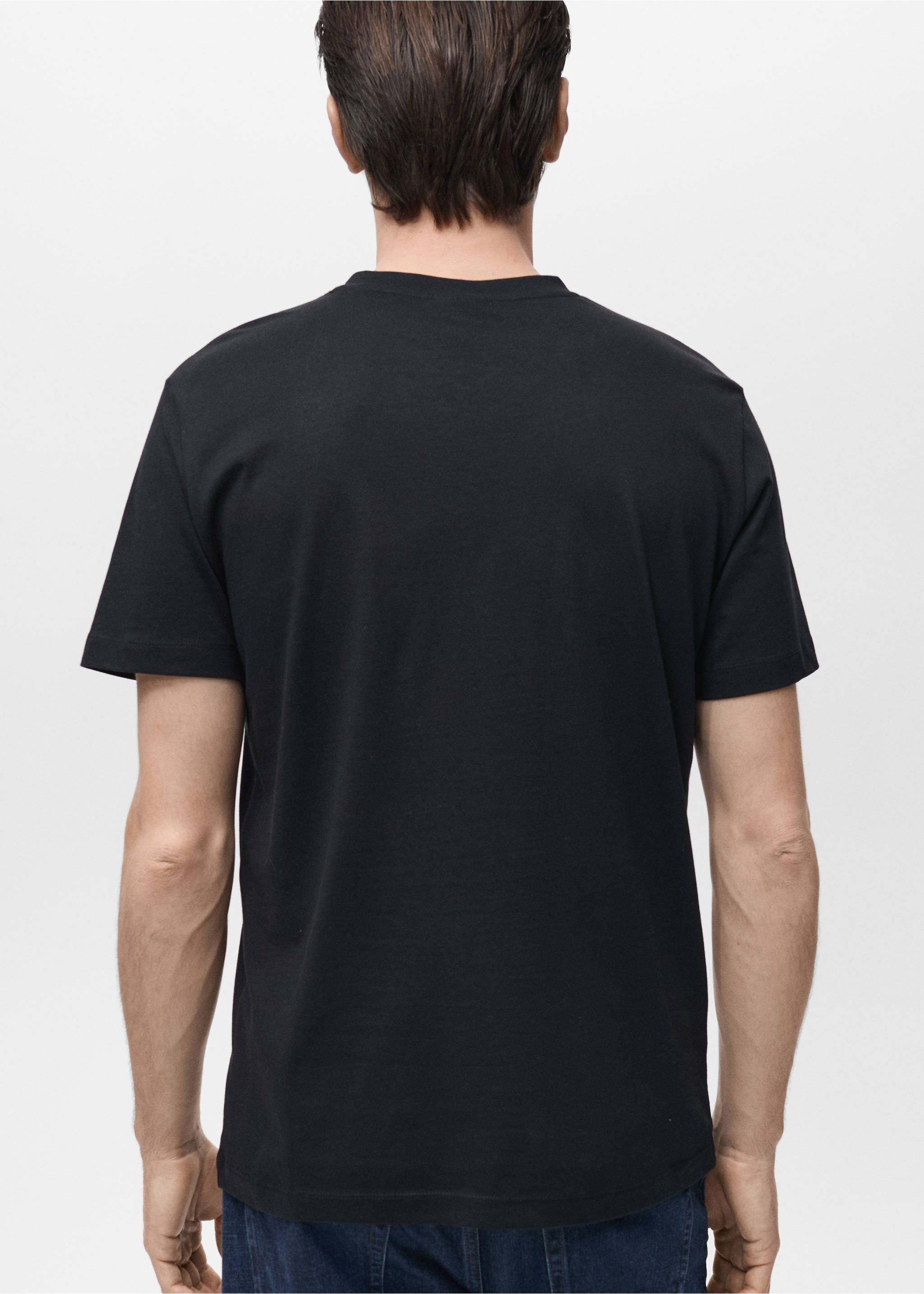V-neck T-shirt - Reverse of the article, Black. Ref: 17051229-00.
