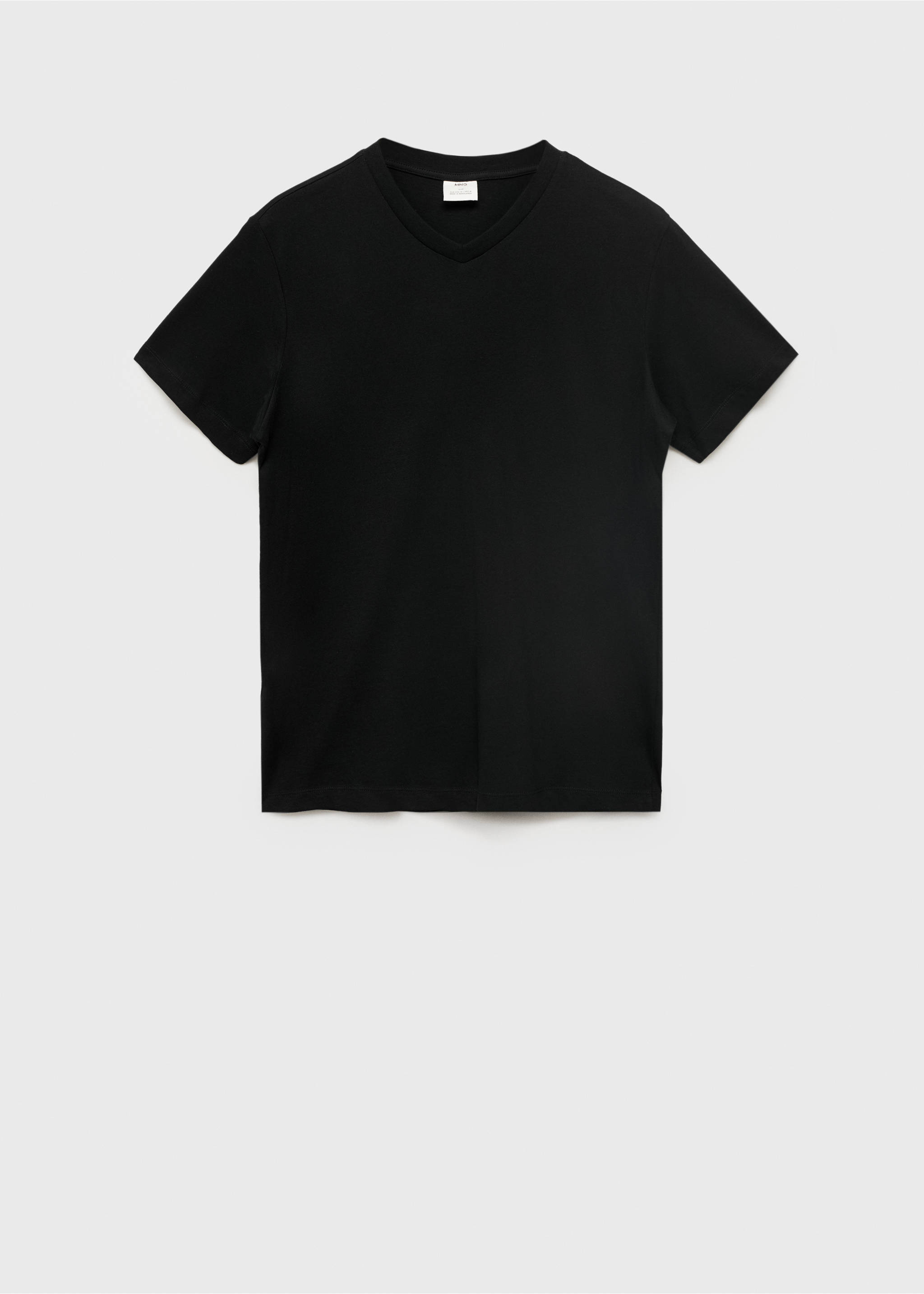 V-neck T-shirt - Article without model, Black. Ref: 17051229-00.