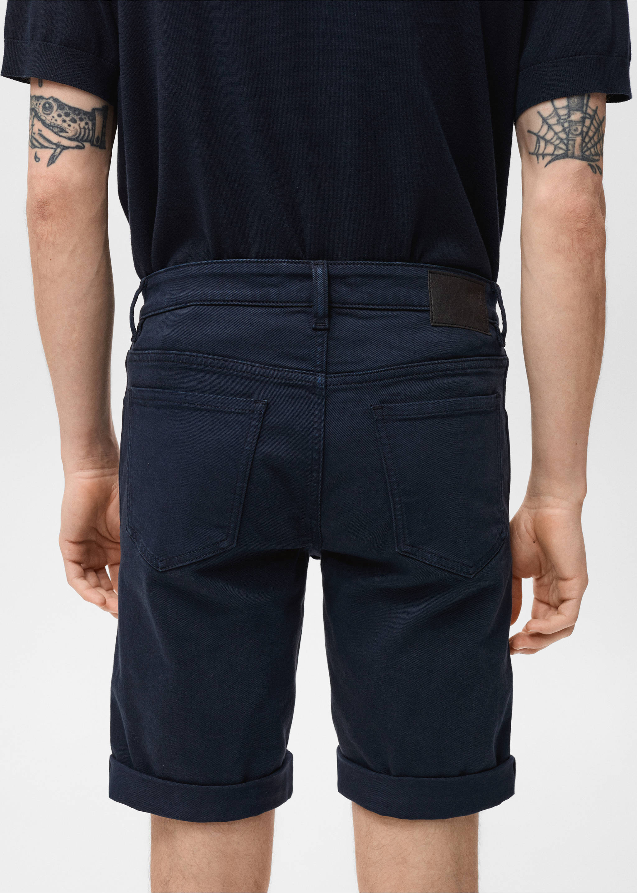Bermudy dżinsowe slim fit - Szczegóły artykułu 3, Granatowy. Ref: 17051230-00.