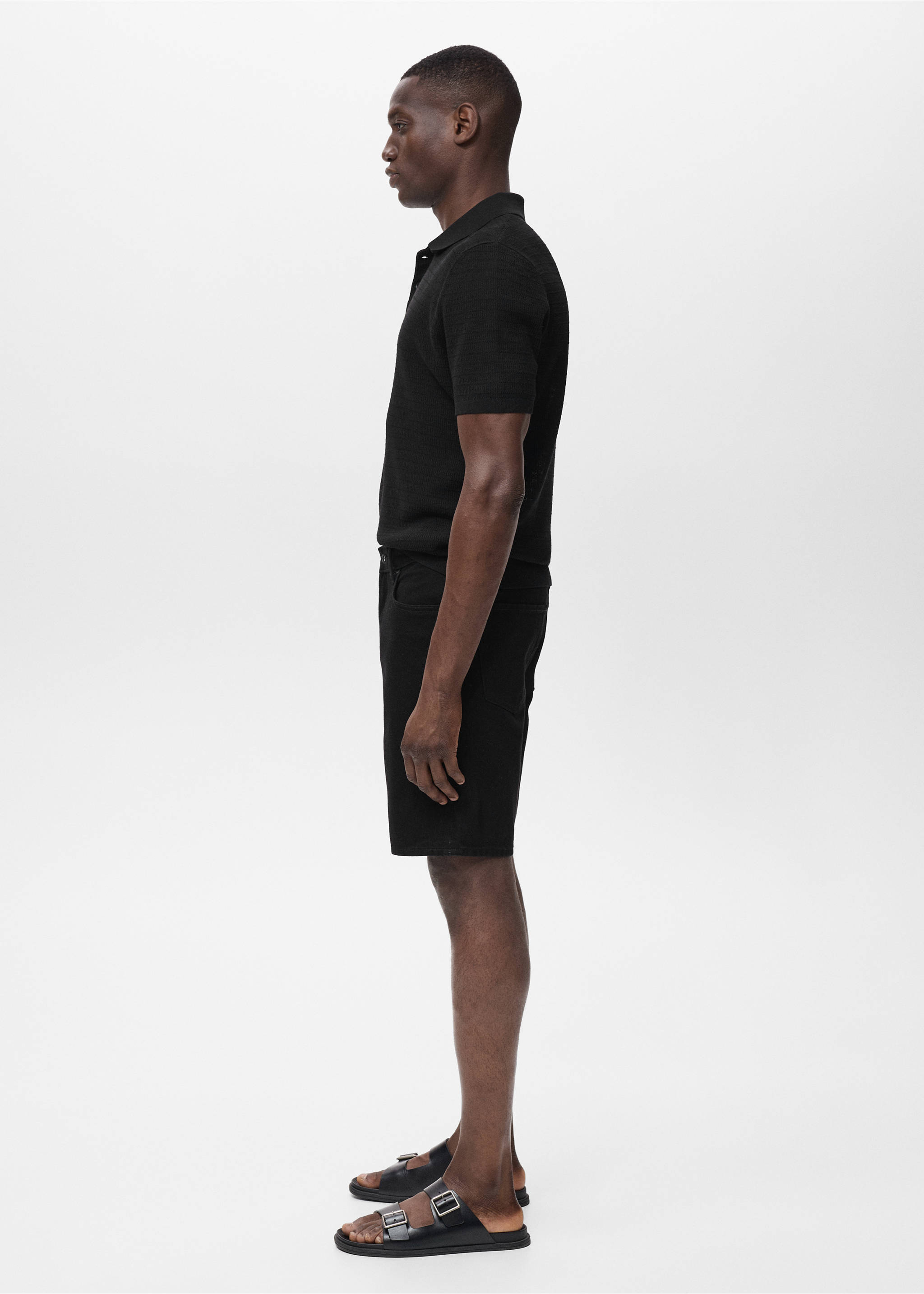 Bermude din denim regular-fit - Detaliu al articolului 2, Black denim. Ref: 17051231-00.
