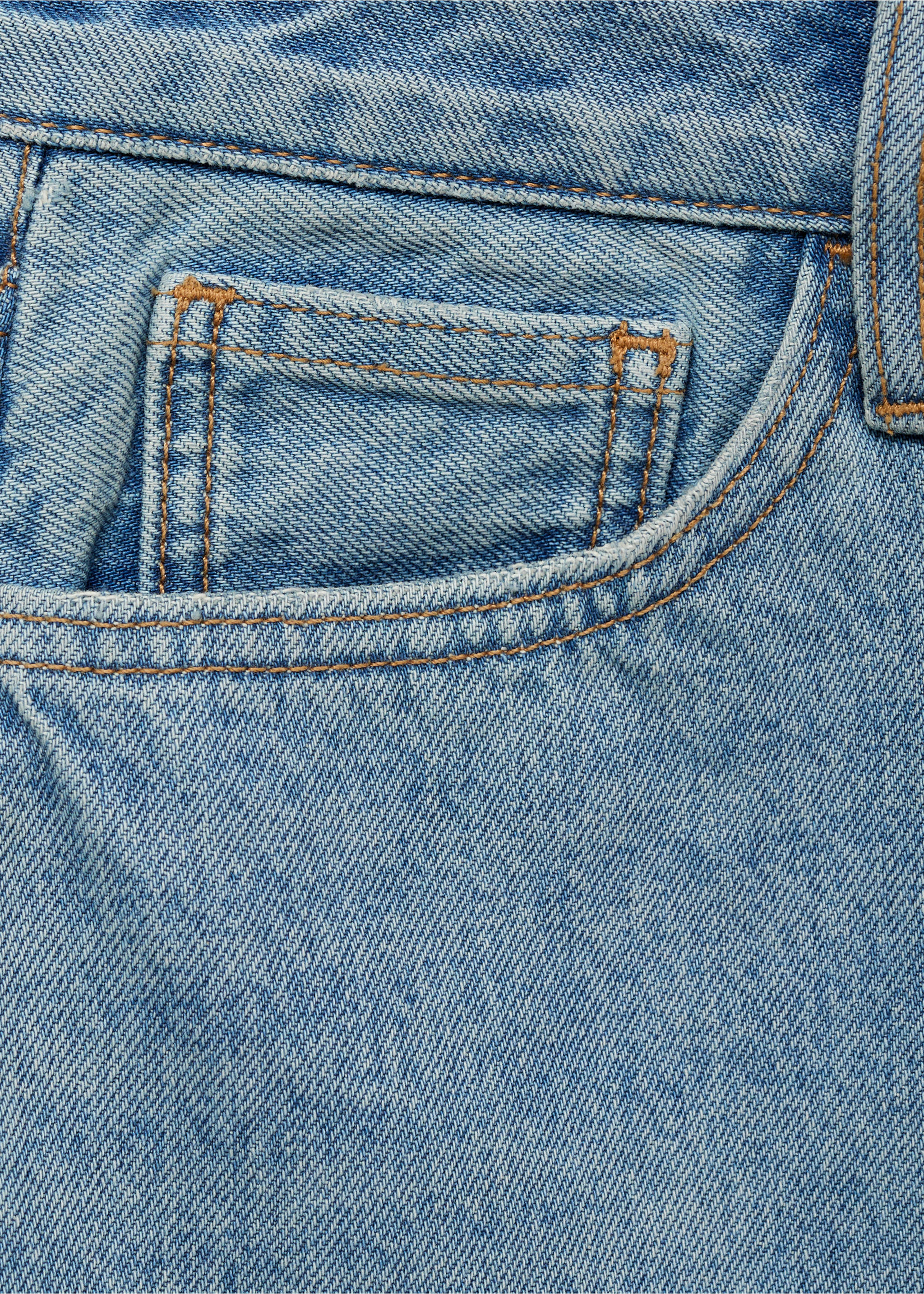 Short denim skirt - Details of the article 0, Medium Blue. Ref: 17051235-00.