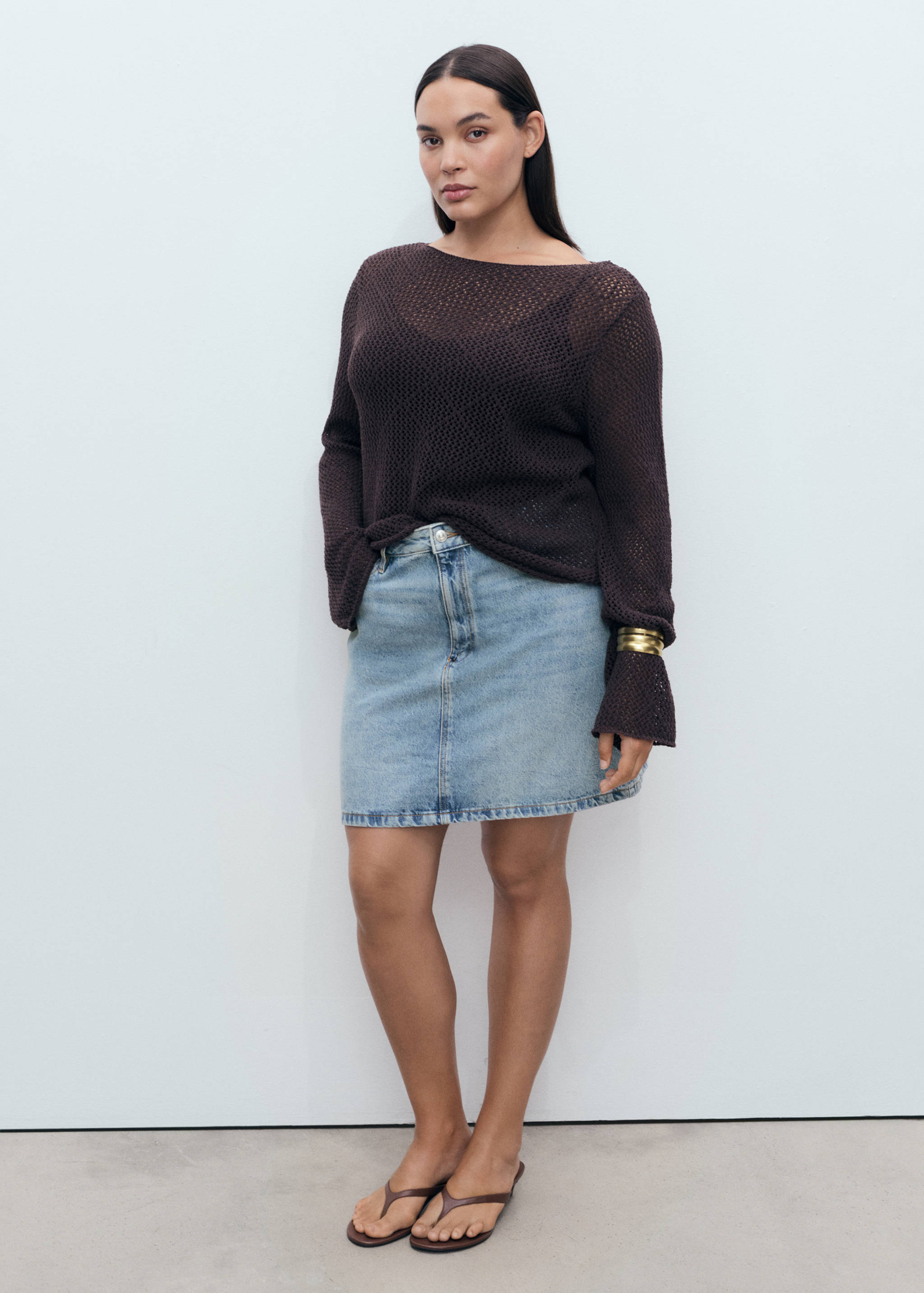 Short denim skirt - Details of the article 3