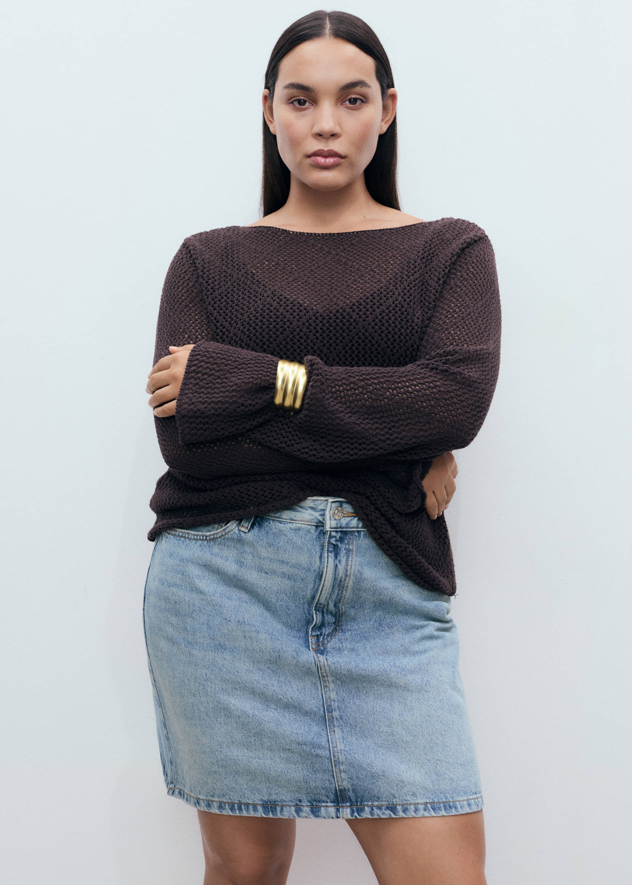 Short denim skirt - Details of the article 5