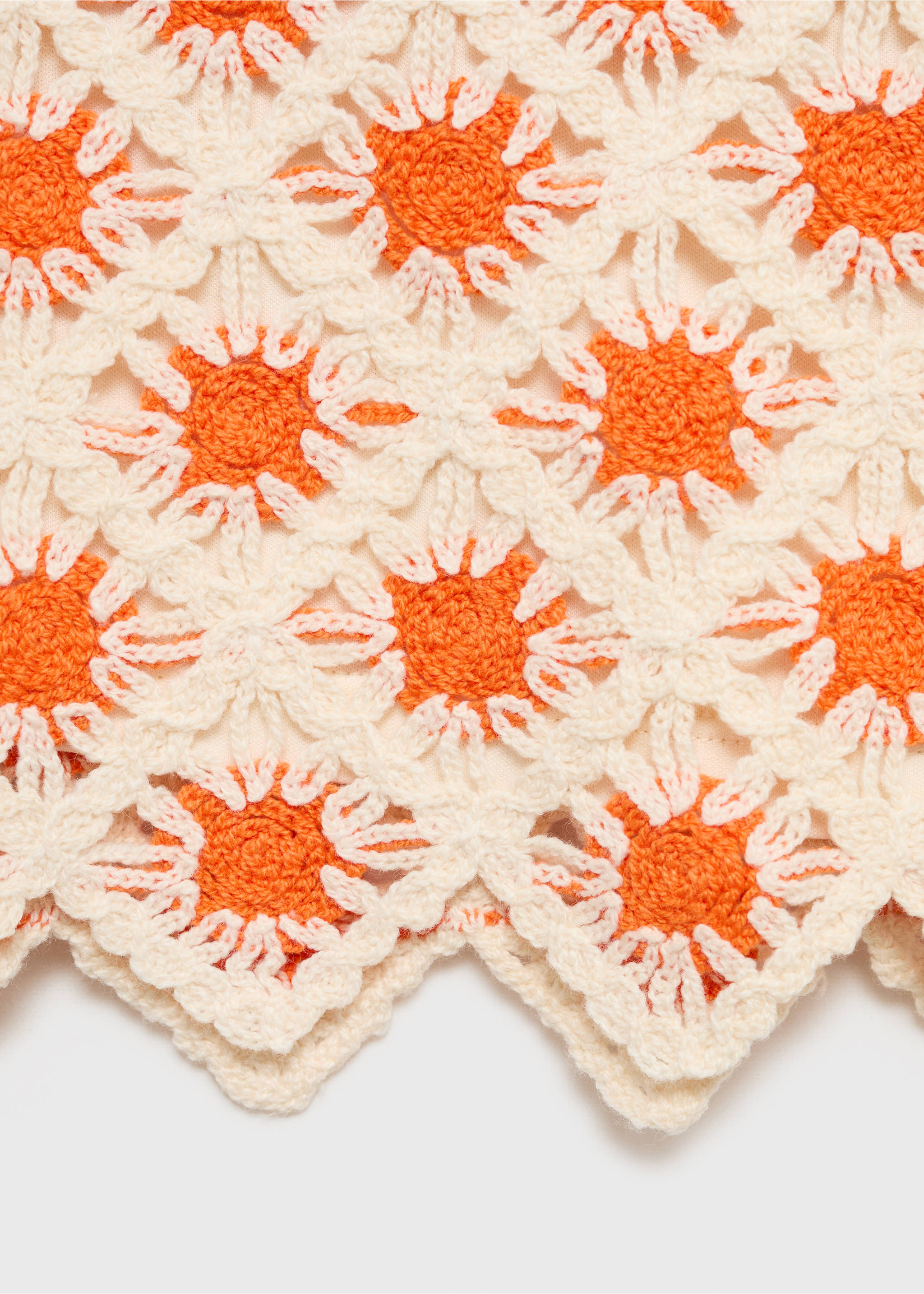 Crochet mini skirt - Details of the article 8, Orange. Ref: 17051237-00.