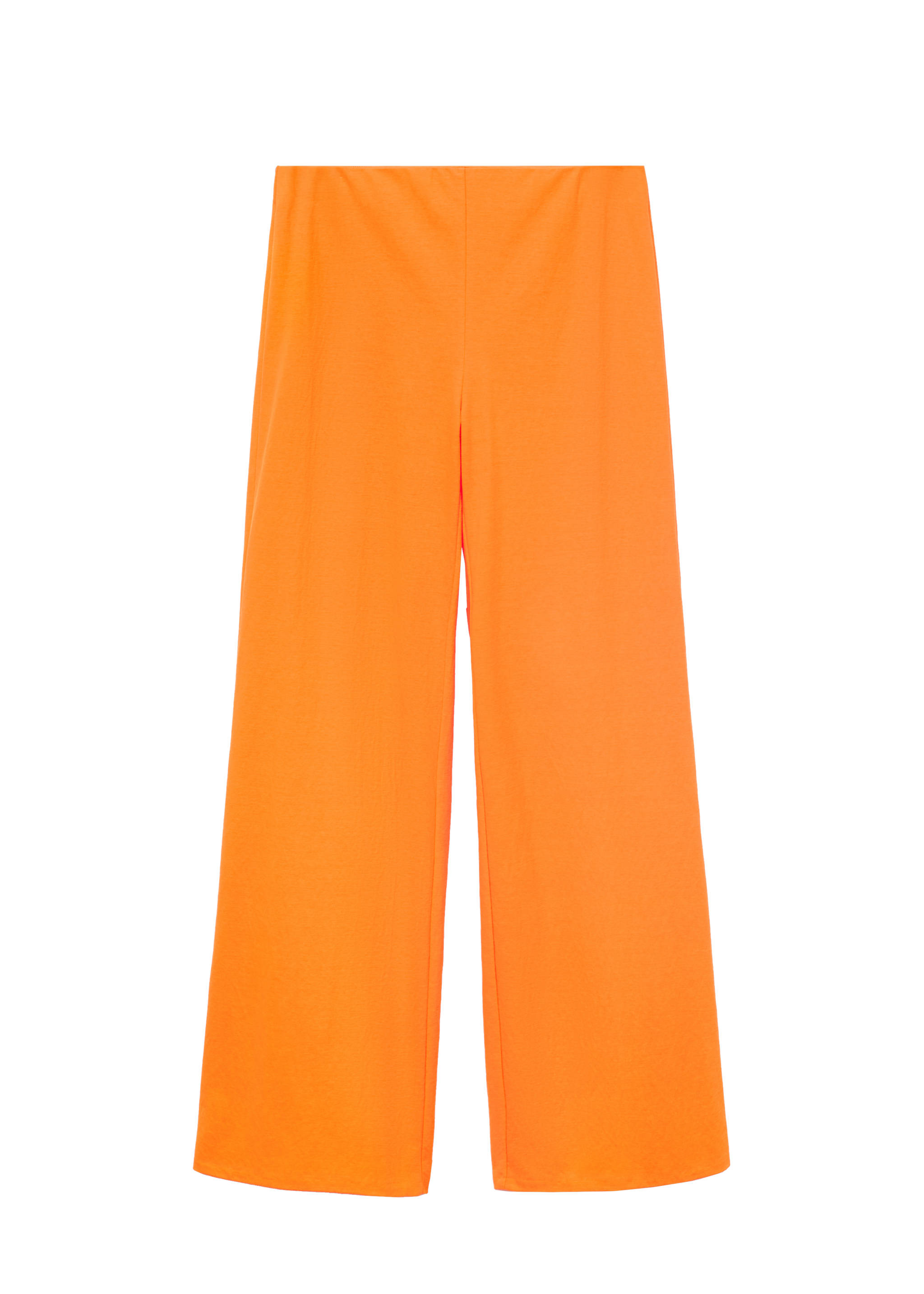Flowy straight-fit trousers - Details of the article 7, Orange. Ref: 17051238-00.