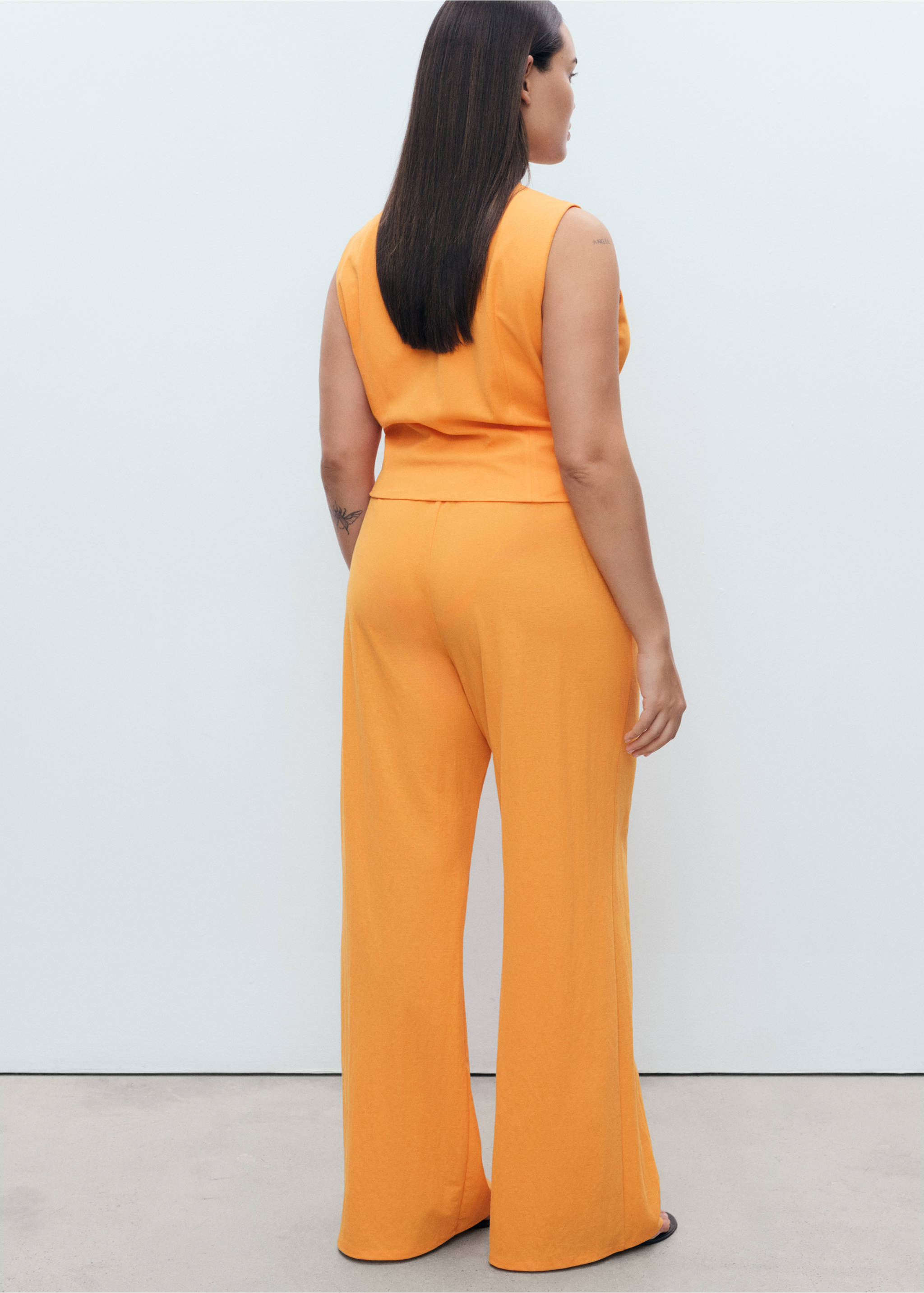 Pantalón recto fluido - Detalle del artículo 4, Naranja. Ref: 17051238-00.