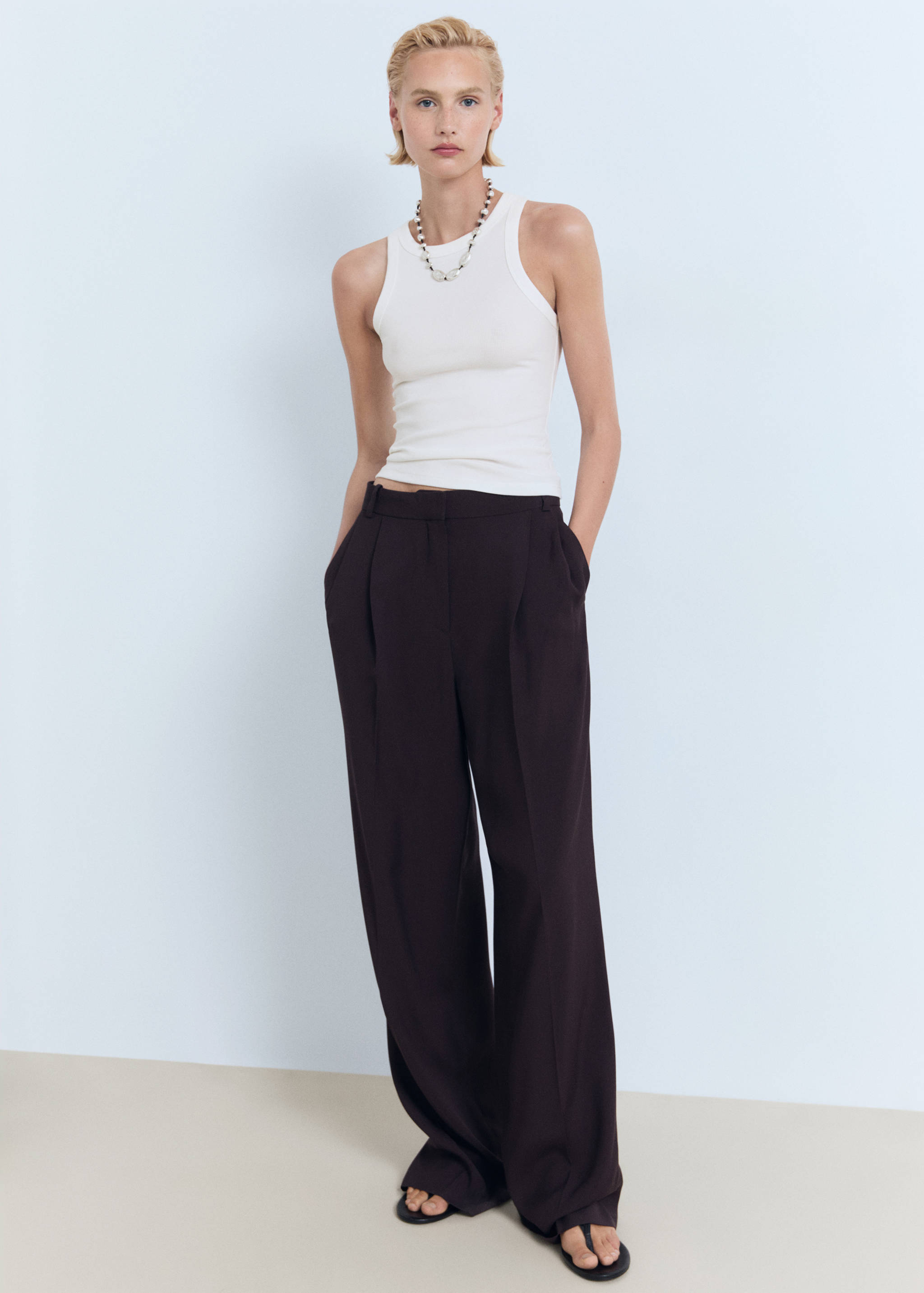 Top côtelé en coton - Plan général