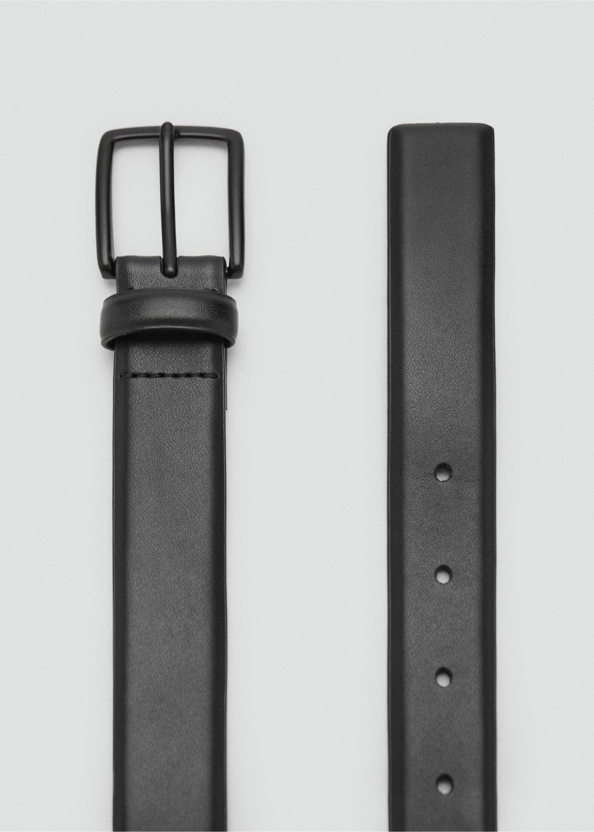 Buckle leather belt - Medium plane, Black. Ref: 17051240-00.