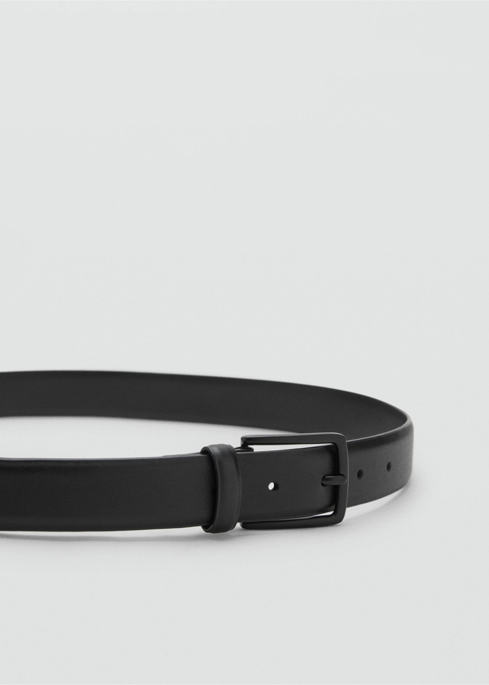 Buckle leather belt - Details of the article 1, Black. Ref: 17051240-00.