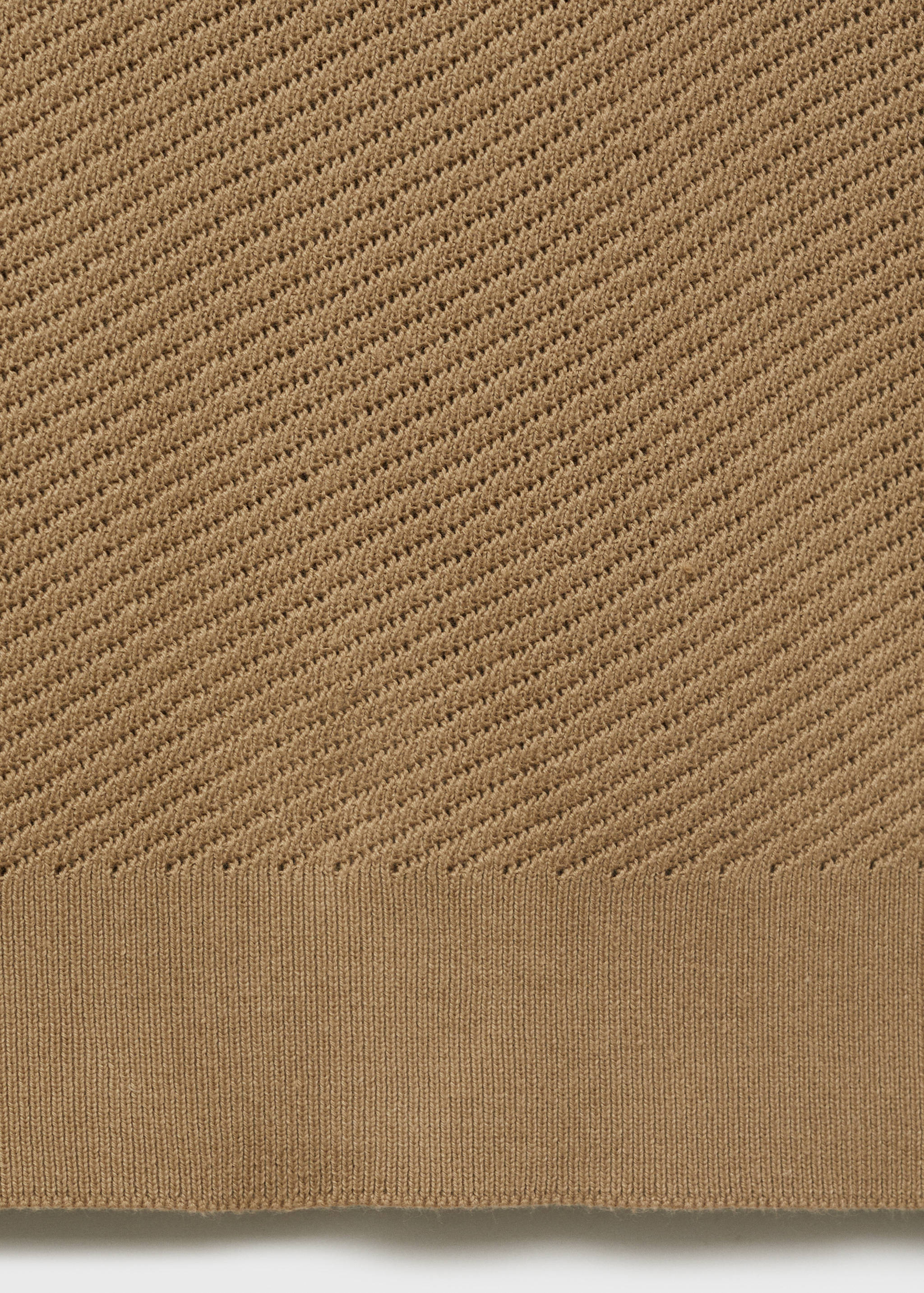 Openwork knitted polo shirt with zip - Details of the article 0