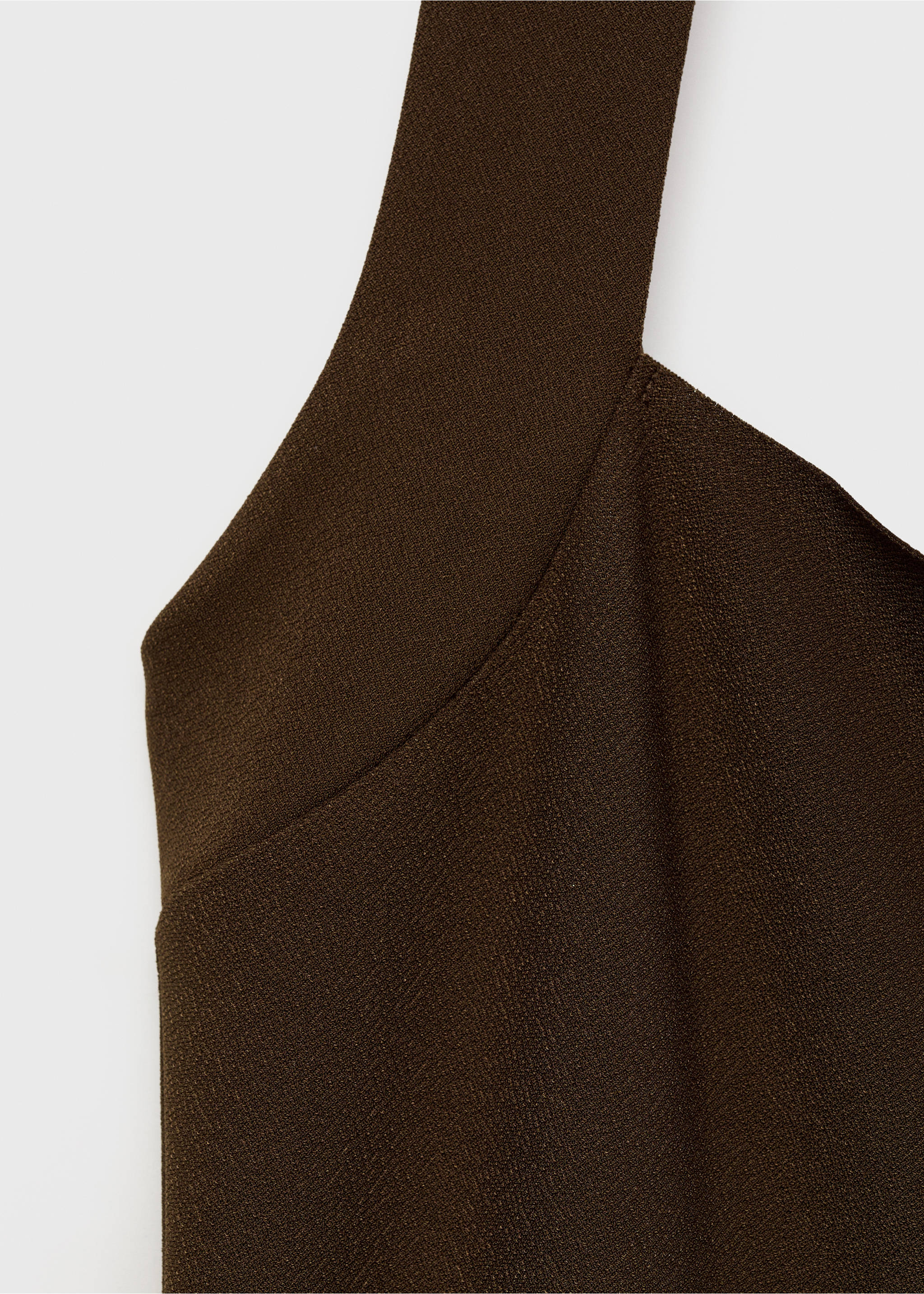 Long halter-neck dress - Details of the article 8, Brown. Ref: 17051243-00.