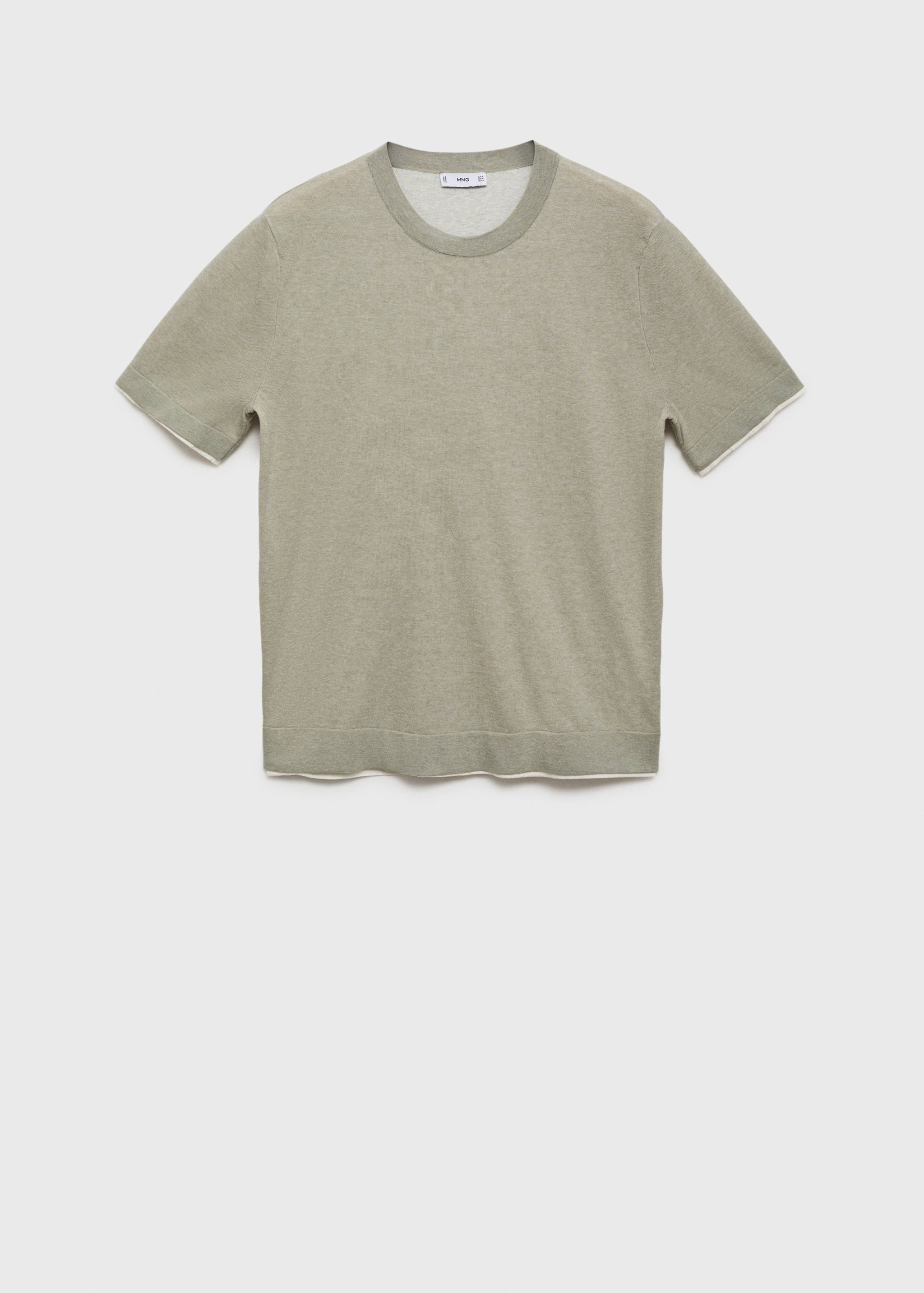 Contrasting cotton-blend T-shirt - Article without model